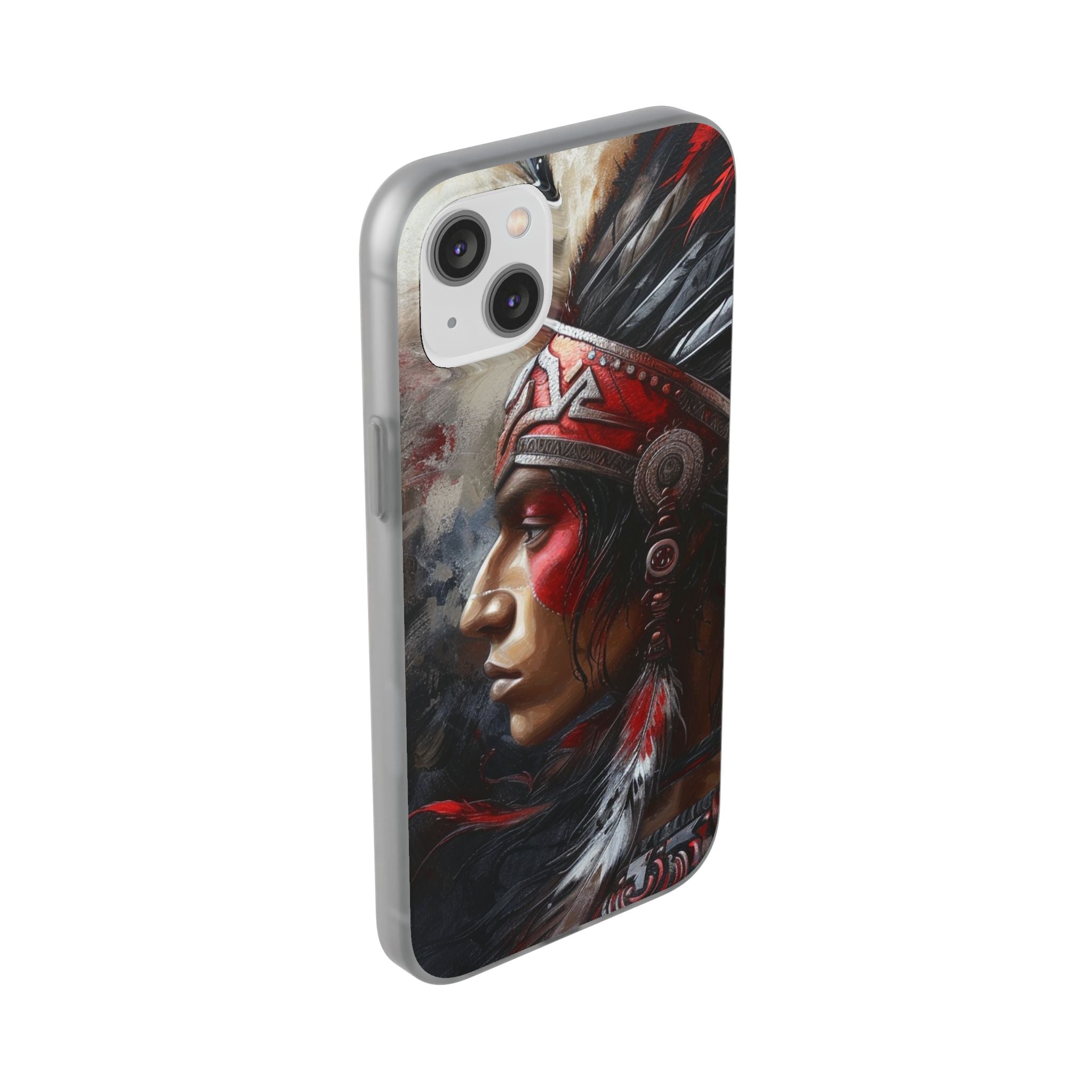 Aztec Silent Warrior – Flexi Phone Case (iPhone & Samsung • Clear TPU • Made in USA • Personalized Option)