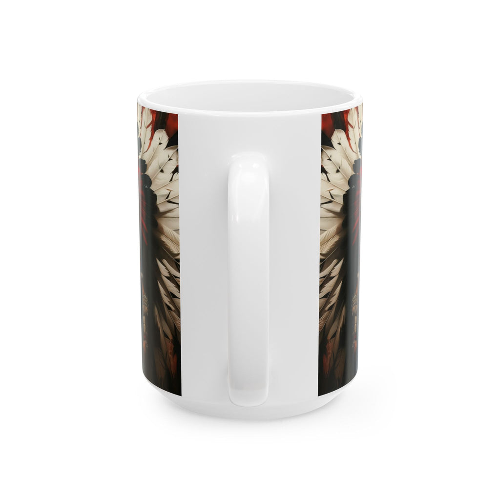 Aztec Fierce Warrior – Ceramic Mug (11oz, 15oz • Dishwasher & Microwave Safe • Made in USA • Personalized Option)