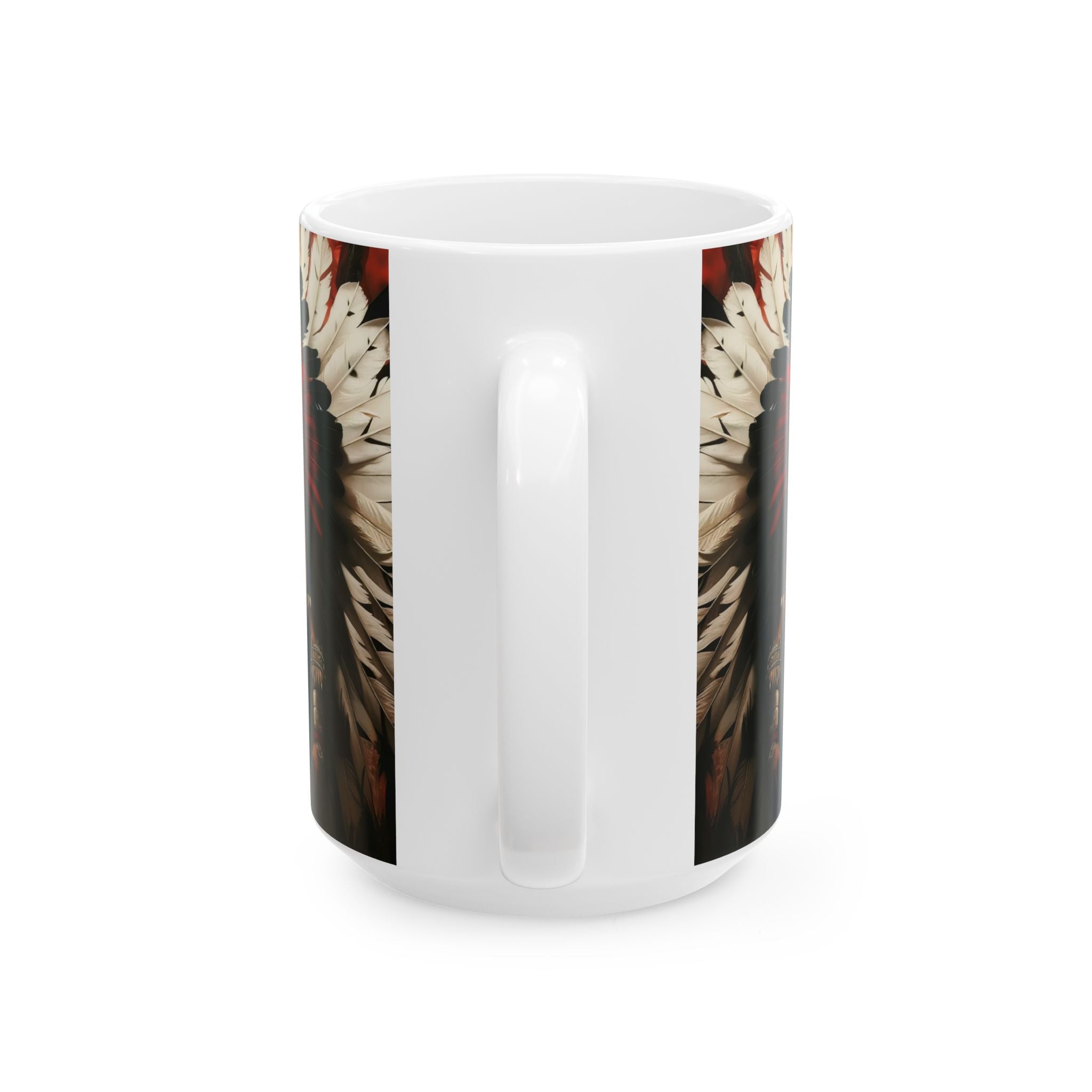 Aztec Fierce Warrior – Ceramic Mug (11oz, 15oz • Dishwasher & Microwave Safe • Made in USA • Personalized Option)