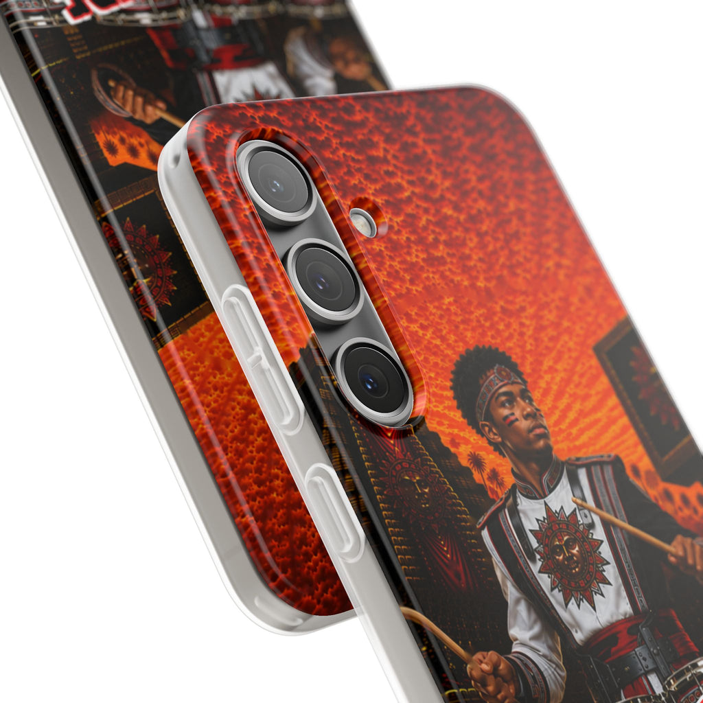 Aztec Band Warrior – Flexi Phone Case (iPhone & Samsung • Clear TPU • Made & Shipped in the USA • 🚚 FREE USA Shipping • Personalized Option)