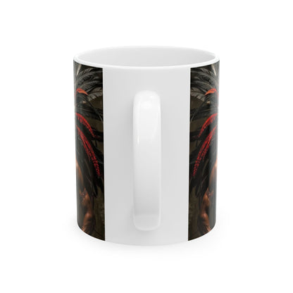 Aztec Warrior Eagle – Ceramic Mug (11oz, 15oz • Dishwasher & Microwave Safe • Made in USA • Personalized Option)