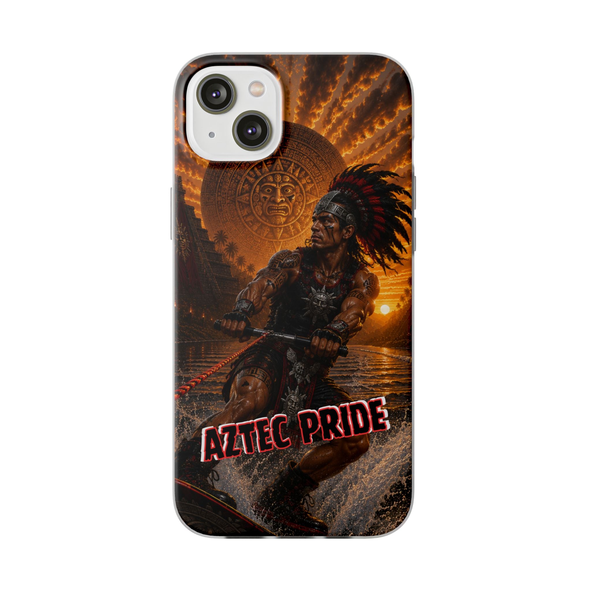 Aztec Wakeboard Male Warrior – Flexi Phone Case (iPhone & Samsung • Clear TPU • Made & Shipped in the USA • 🚚 FREE USA Shipping • Personalized Option)