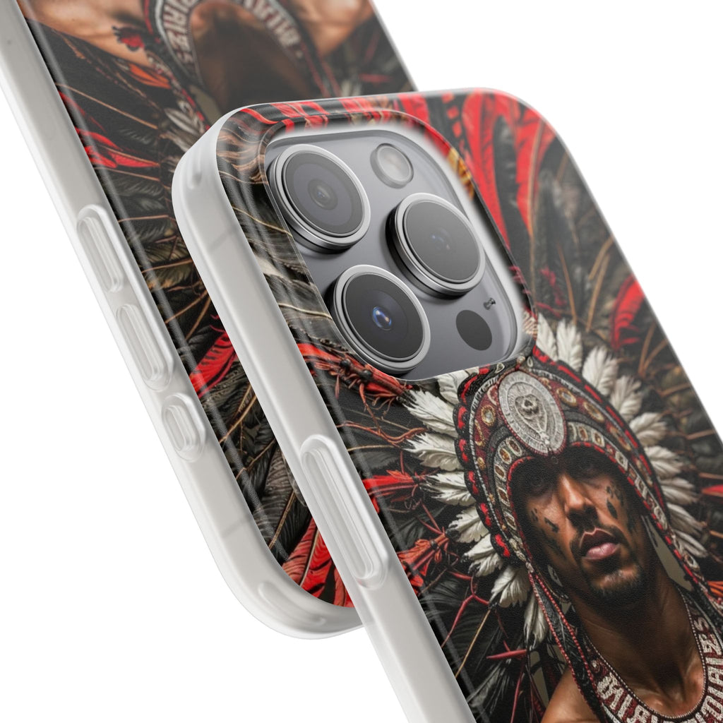 Aztec Warrior Eagle – Flexi Phone Case (iPhone & Samsung • Clear TPU • Made in USA • Personalized Option)