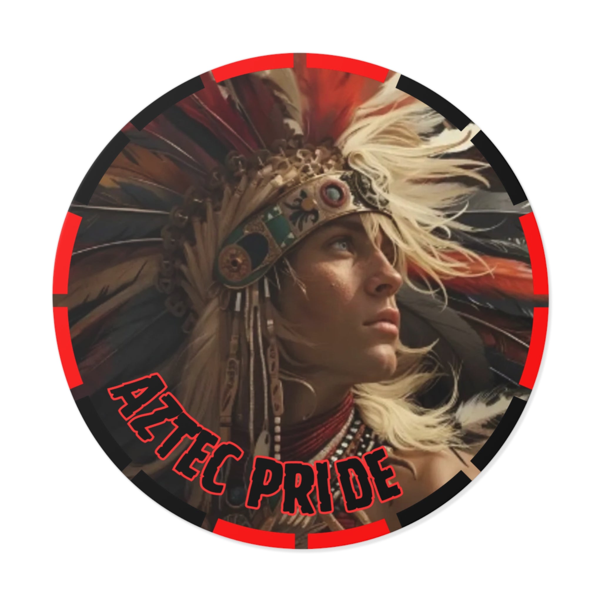 Aztec Sky Prince Round Vinyl Sticker – Waterproof Matte Decal (2”–6”)