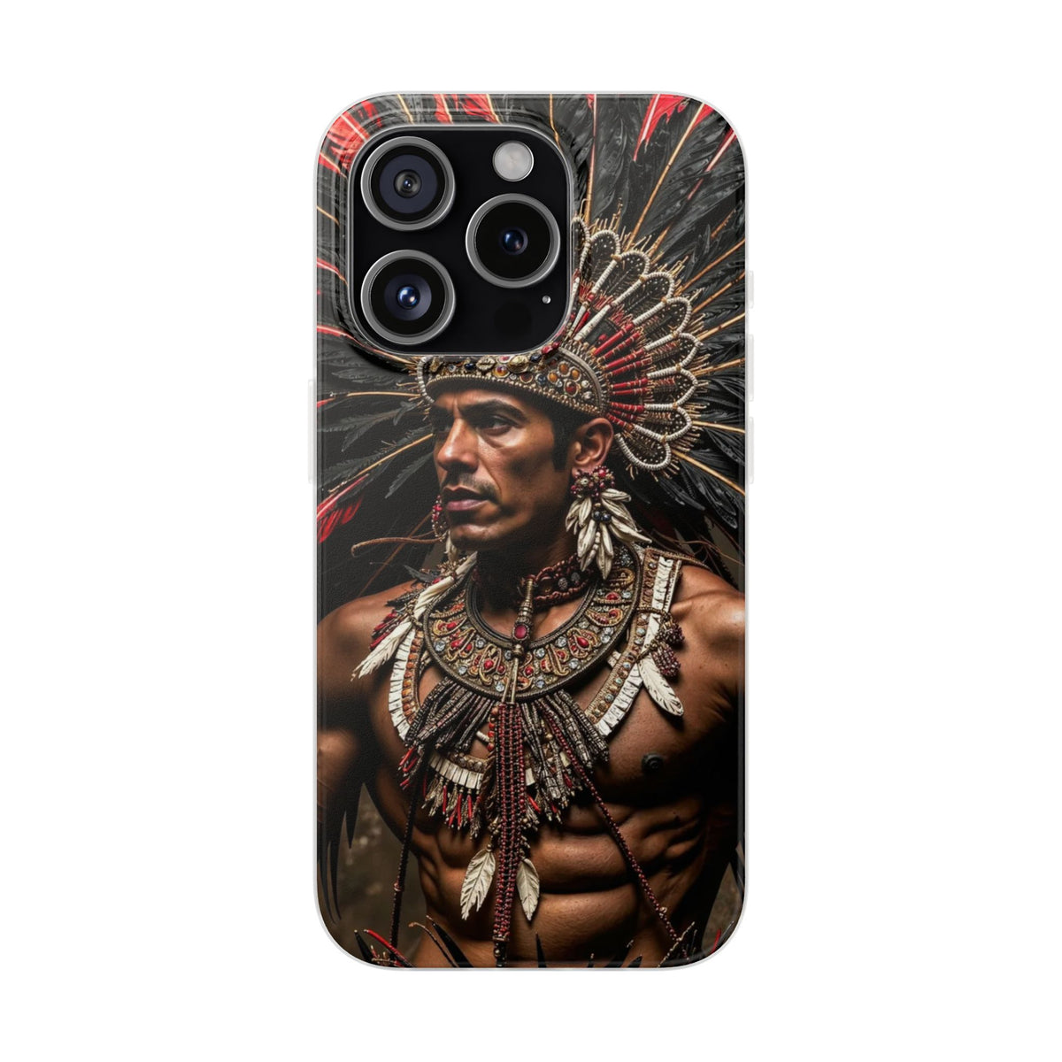 Aztec Sun Guardian – Flexi Phone Case (iPhone & Samsung • Clear TPU • Made in USA • Personalized Option)