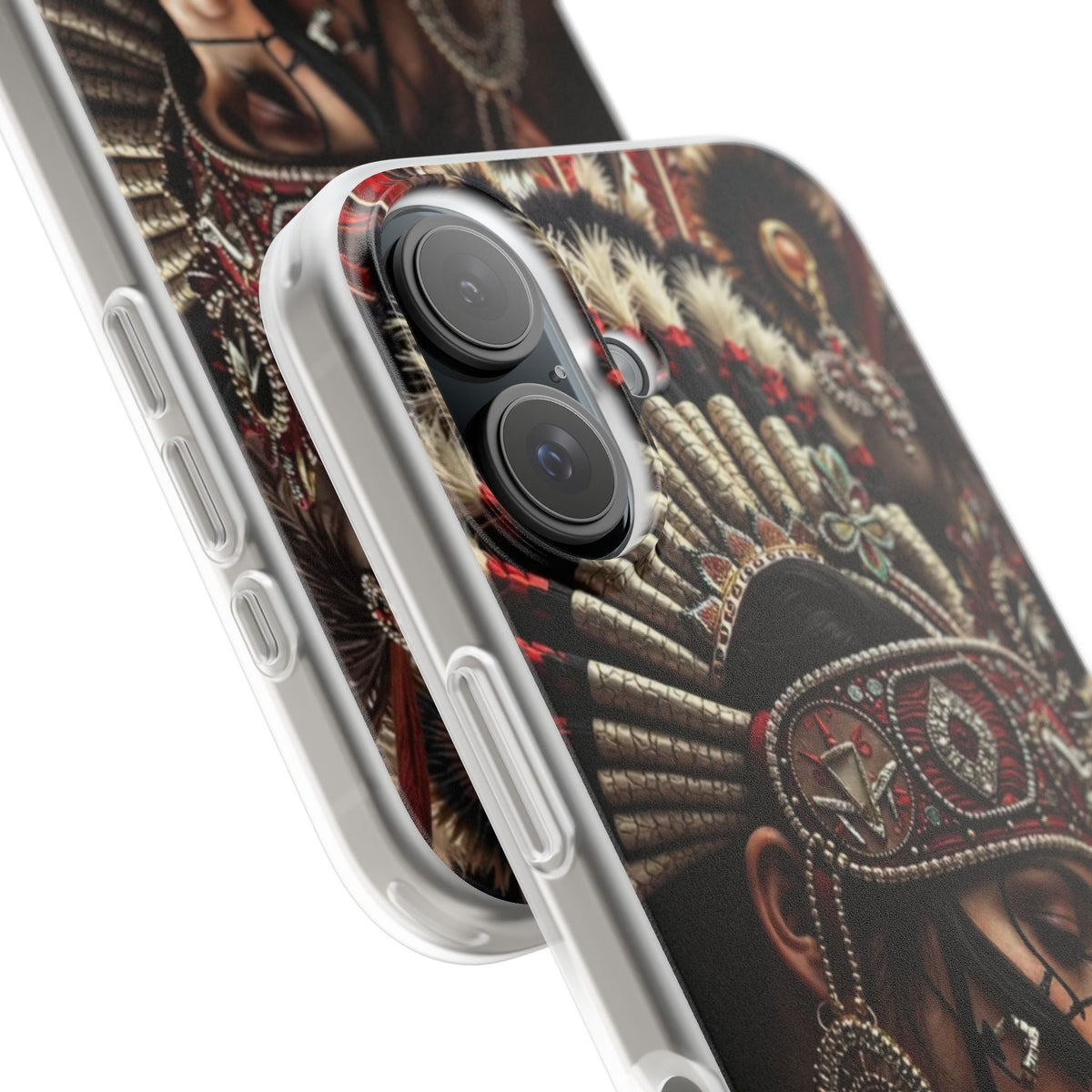Aztec Goddess Spirit – Flexi Phone Case (iPhone & Samsung • Clear TPU • Made in USA • Personalized Option)