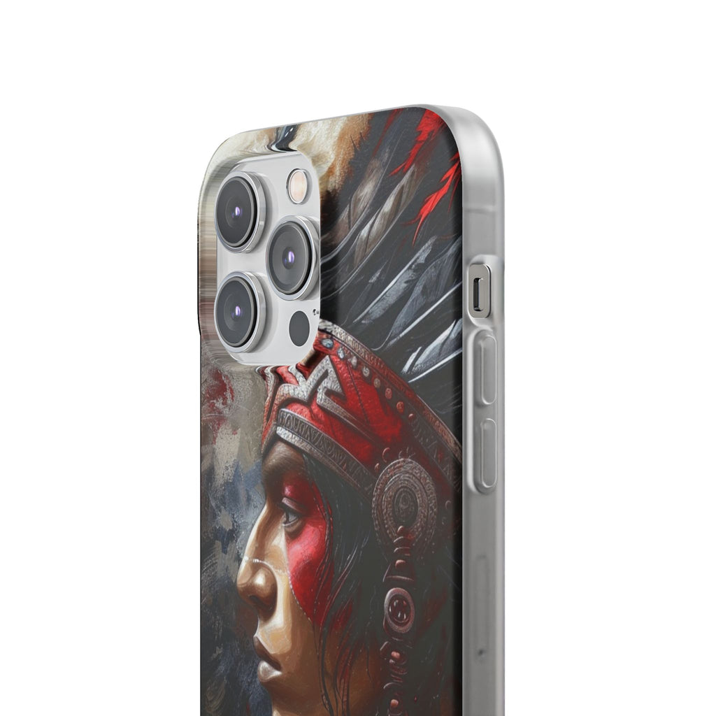 Aztec Silent Warrior – Flexi Phone Case (iPhone & Samsung • Clear TPU • Made in USA • Personalized Option)