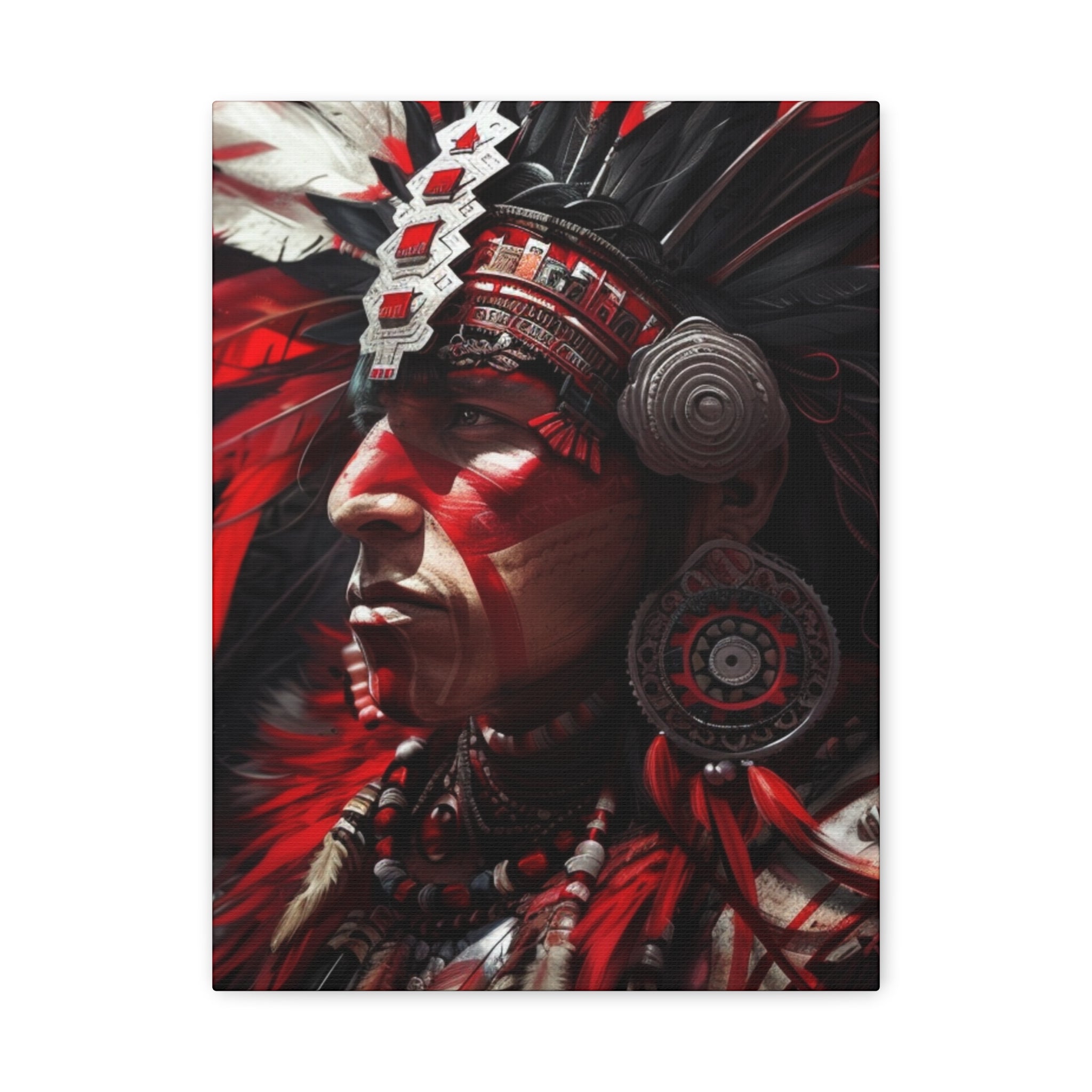 Aztec Loyal Warrior – Bold Aztec Wall Art Canvas
