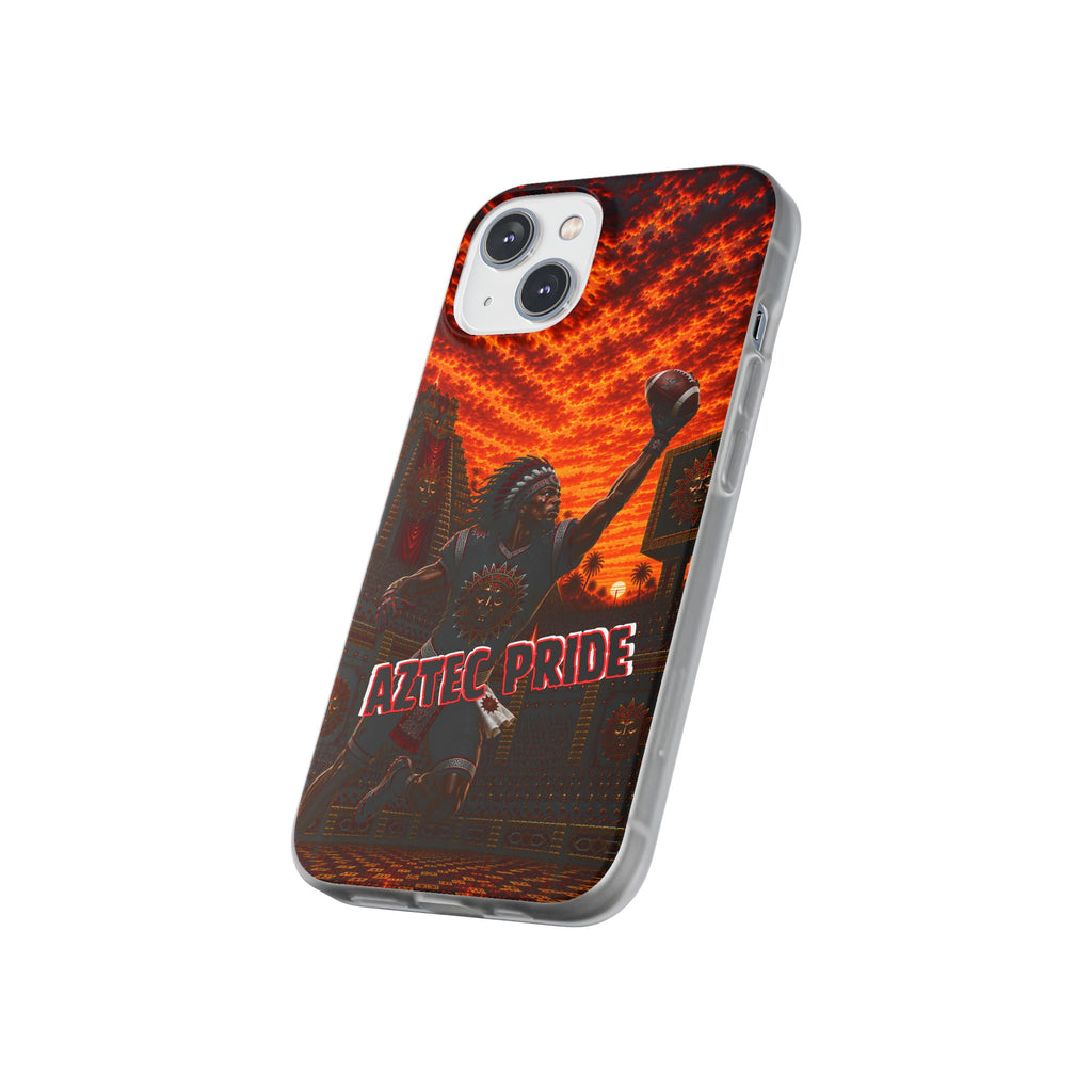 Aztec Football Warrior – Flexi Phone Case (iPhone & Samsung • Clear TPU • Made & Shipped in the USA • 🚚 FREE USA Shipping • Personalized Option)