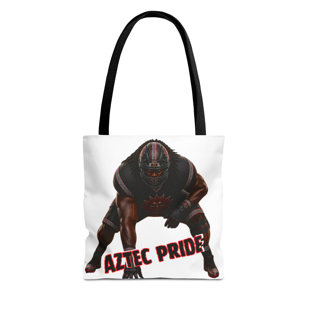 Aztec Football O-Line Warrior Tote Bag | Aztec-Inspired AI Art • Made & Shipped in the USA • 🚚 FREE USA Shipping • FREE Personalization