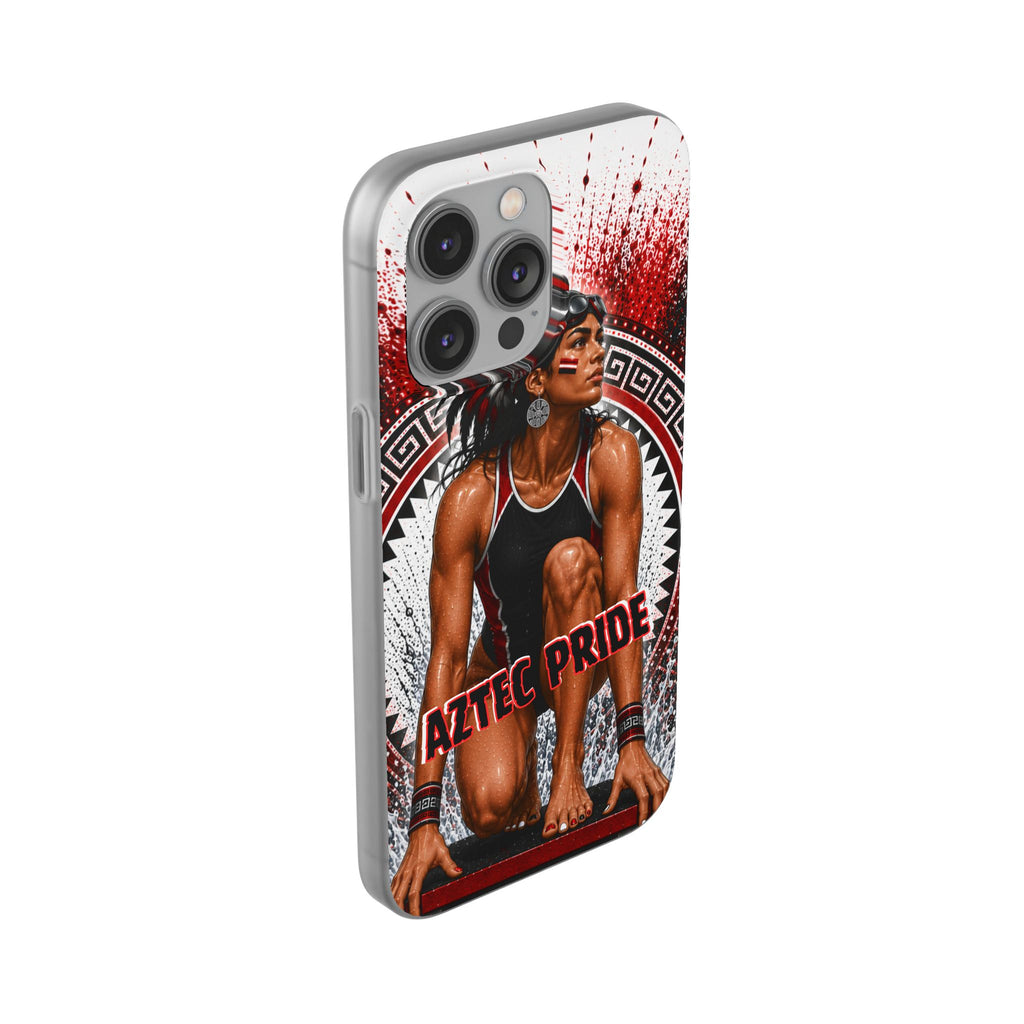 Aztec Swim & Dive Warrior – Flexi Phone Case (iPhone & Samsung • Clear TPU • Made & Shipped in the USA • 🚚 FREE USA Shipping • Personalized Option)