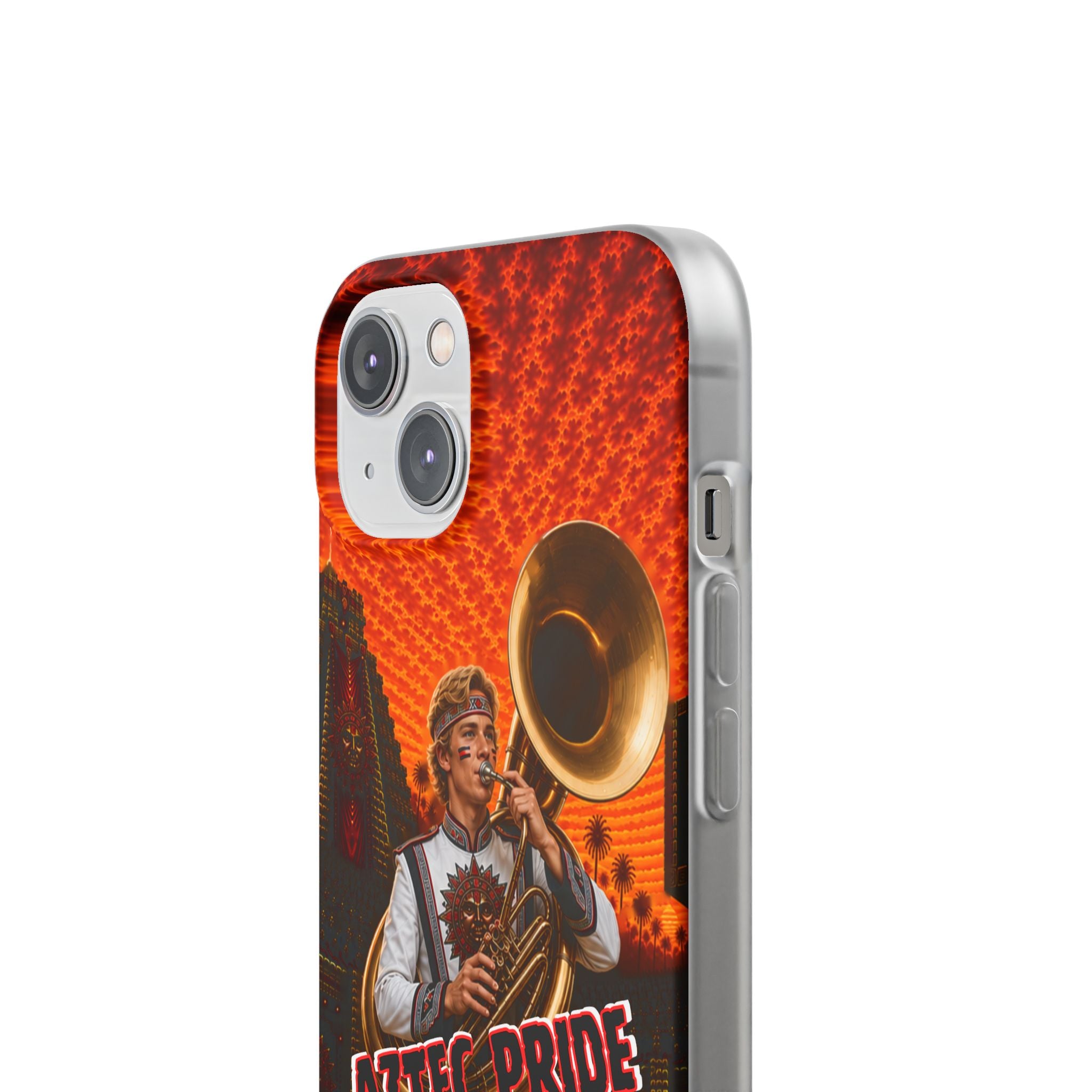 Aztec Band Warrior – Flexi Phone Case (iPhone & Samsung • Clear TPU • Made & Shipped in the USA • 🚚 FREE USA Shipping • Personalized Option)