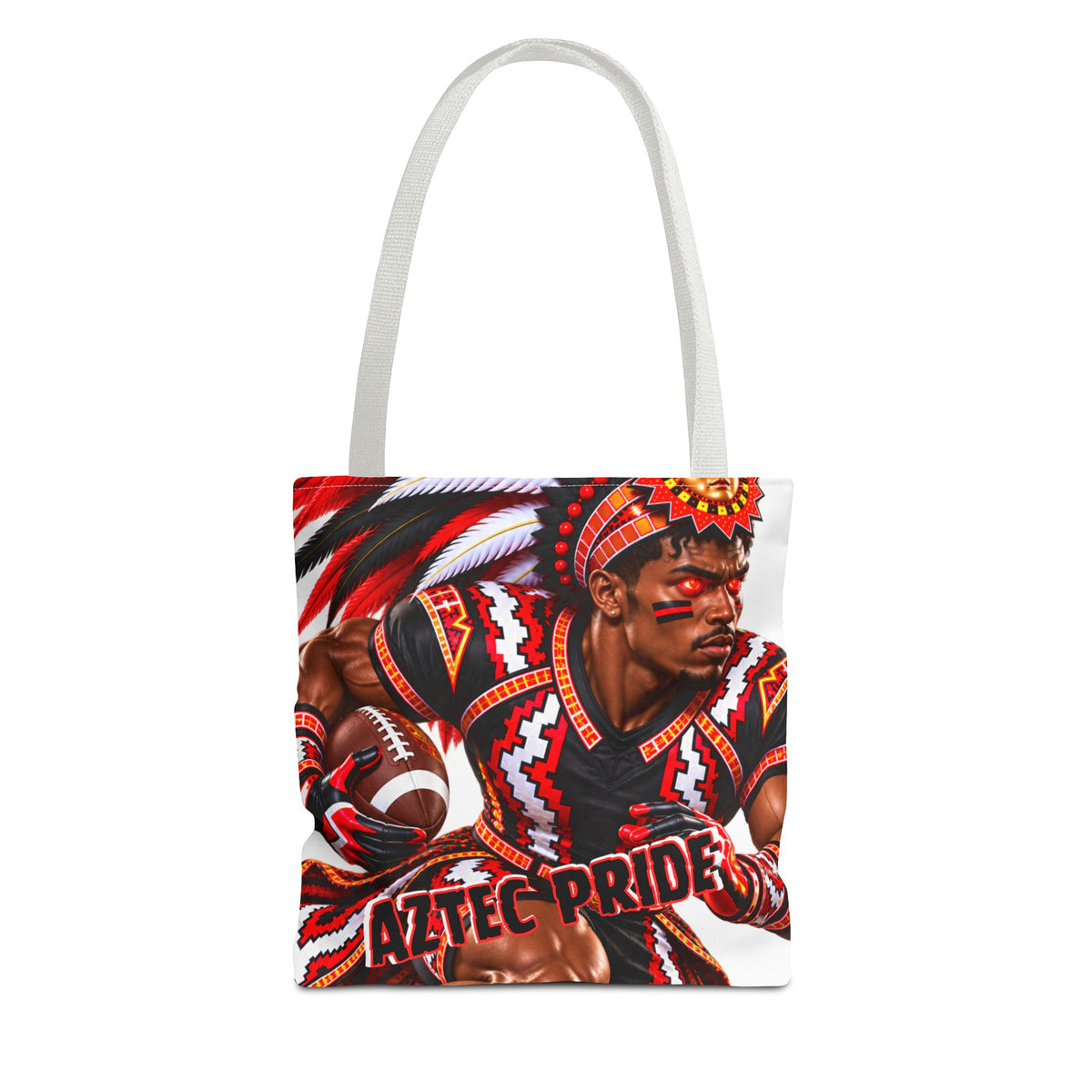 Aztec Football RB Warrior Tote Bag | Aztec-Inspired AI Art • Made & Shipped in the USA • 🚚 FREE USA Shipping • FREE Personalization
