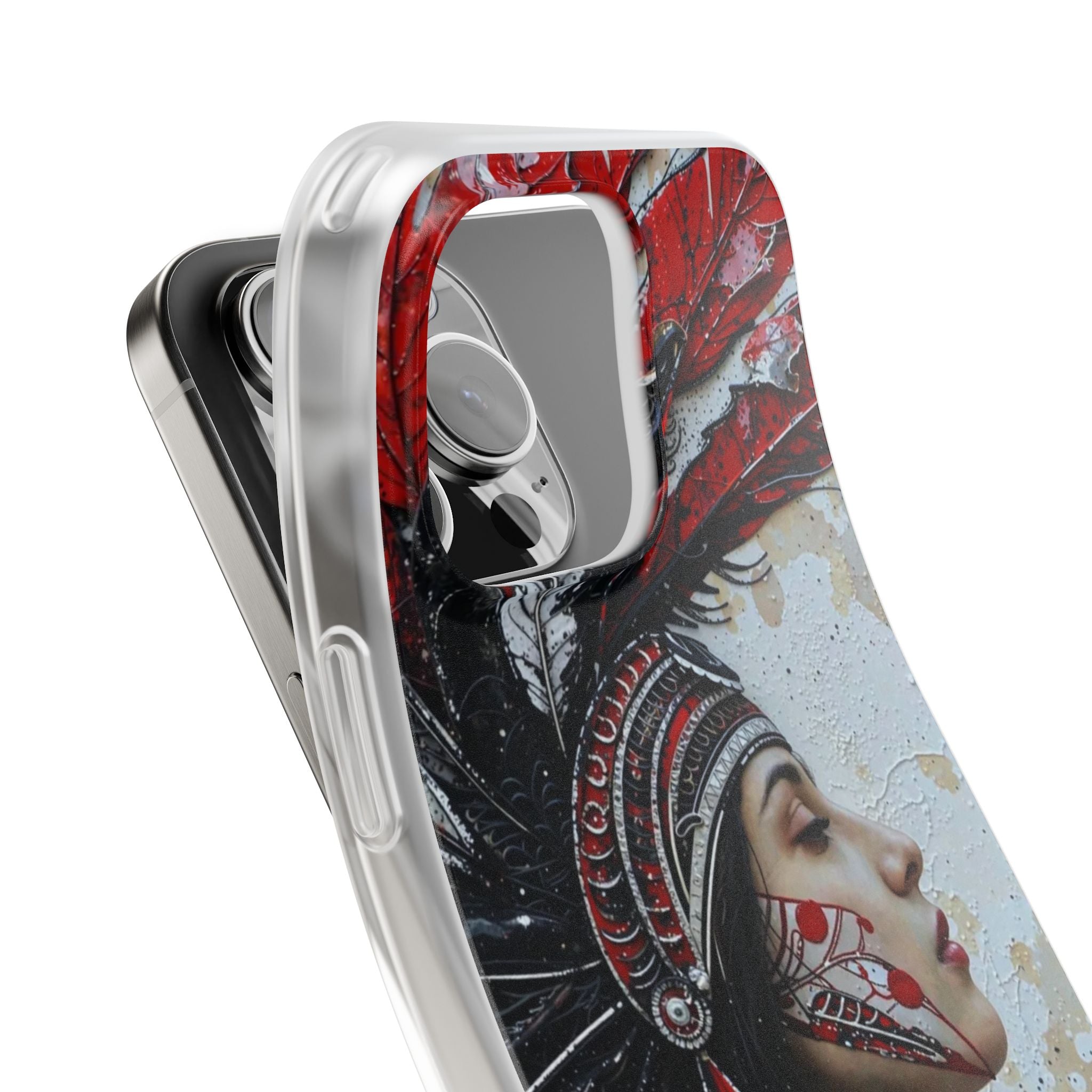 Aztec Silent Goddess – Flexi Phone Case (iPhone & Samsung • Clear TPU • Made in USA • Personalized Option)