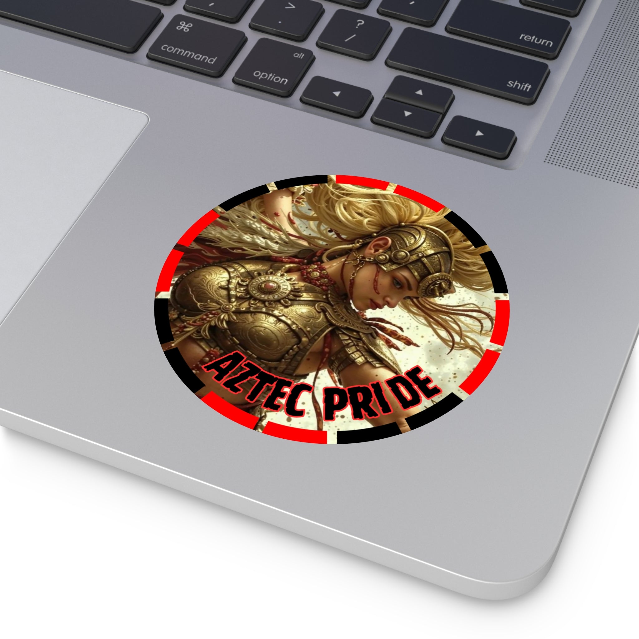 Aztec Iron Queen Round Vinyl Sticker – Waterproof Matte Decal (2”–6”)