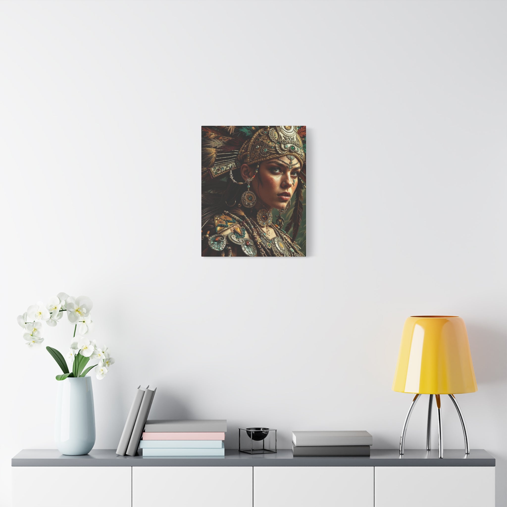 Aztec Warrior Goddess – Bold Aztec Wall Art Canvas