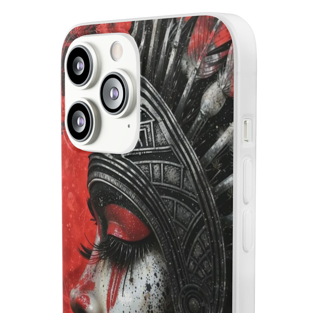 Aztec Fearless Goddess – Flexi Phone Case (iPhone & Samsung • Clear TPU • Made in USA • Personalized Option)