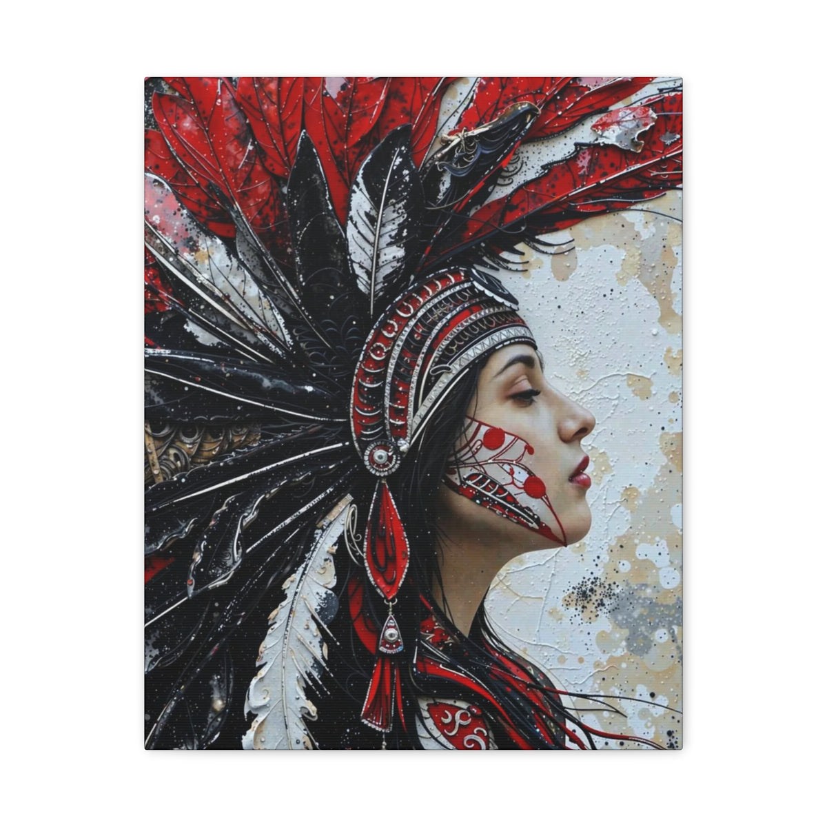 Aztec Silent Goddess – Bold Aztec Wall Art Canvas