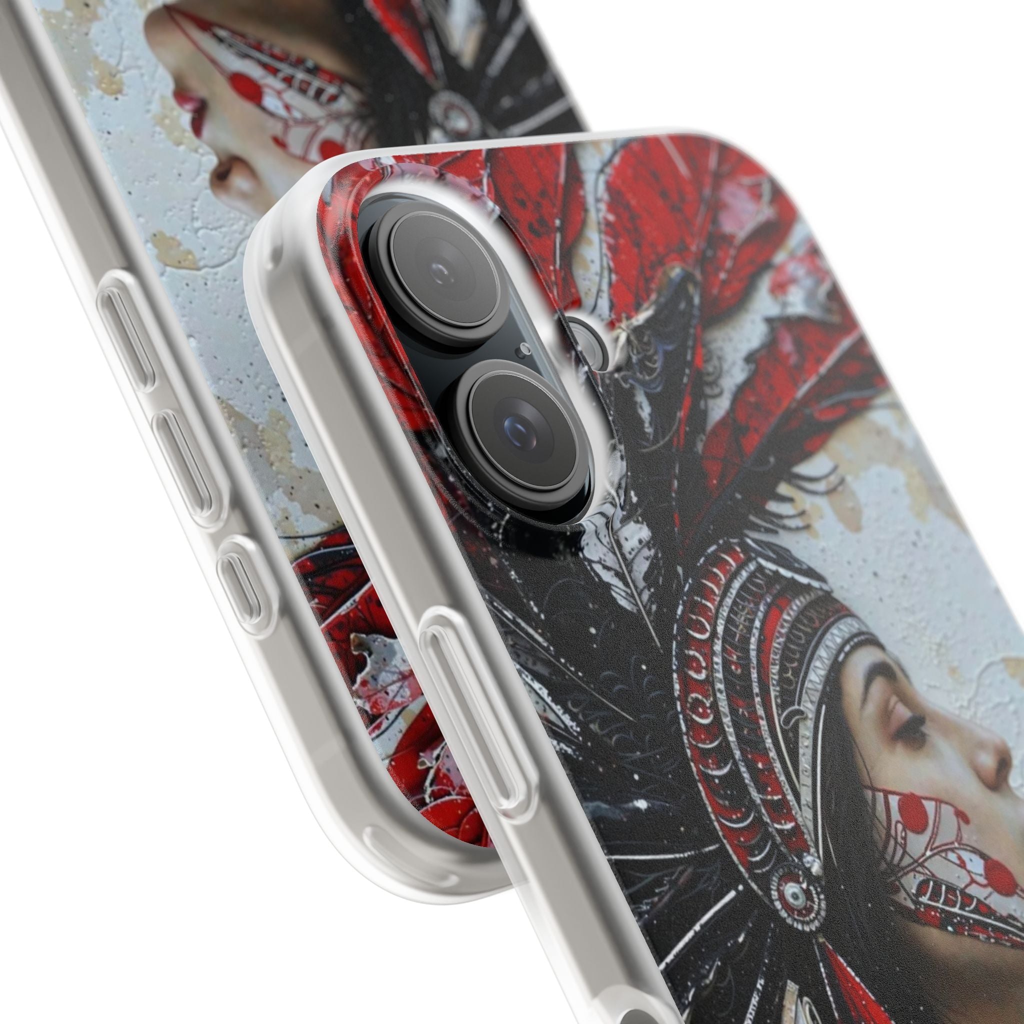 Aztec Silent Goddess – Flexi Phone Case (iPhone & Samsung • Clear TPU • Made in USA • Personalized Option)