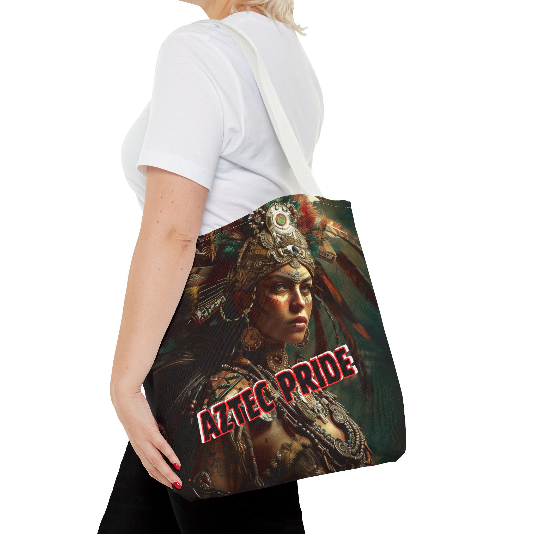 Aztec Warrior Goddess Tote Bag – Aztec-Inspired Reusable Shopping Bag | GringoArte