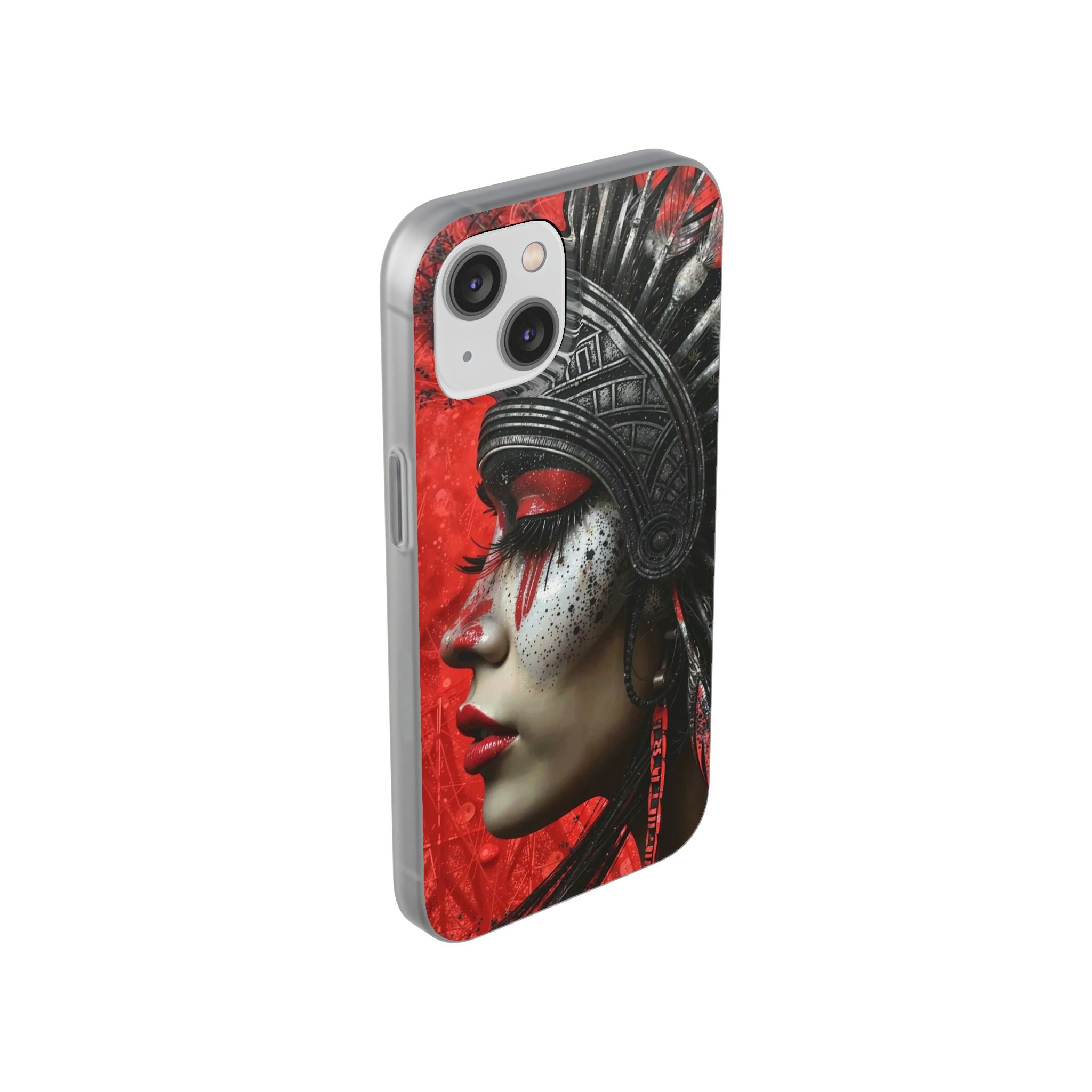 Aztec Fearless Goddess – Flexi Phone Case (iPhone & Samsung • Clear TPU • Made in USA • Personalized Option)