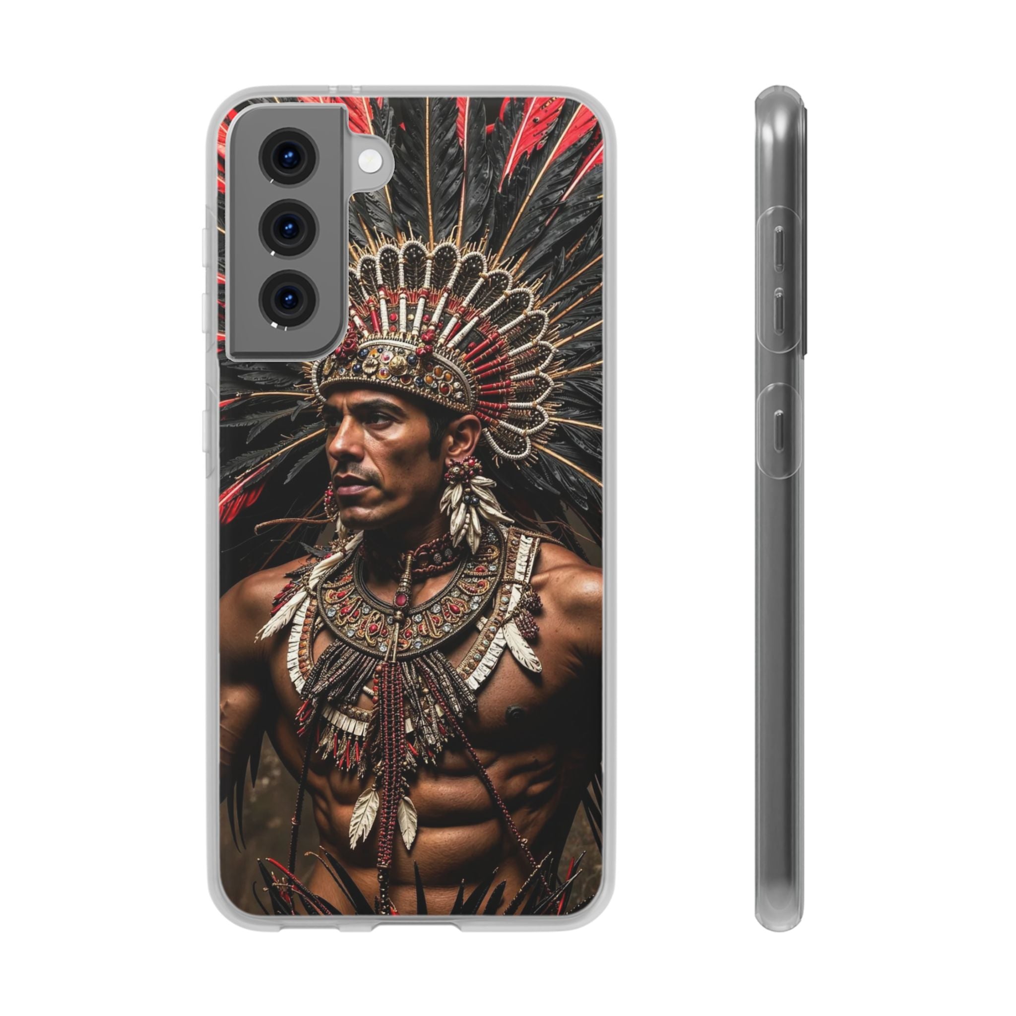 Aztec Sun Guardian – Flexi Phone Case (iPhone & Samsung • Clear TPU • Made in USA • Personalized Option)