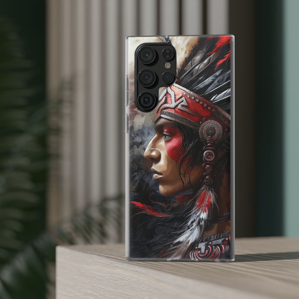 Aztec Silent Warrior – Flexi Phone Case (iPhone & Samsung • Clear TPU • Made in USA • Personalized Option)