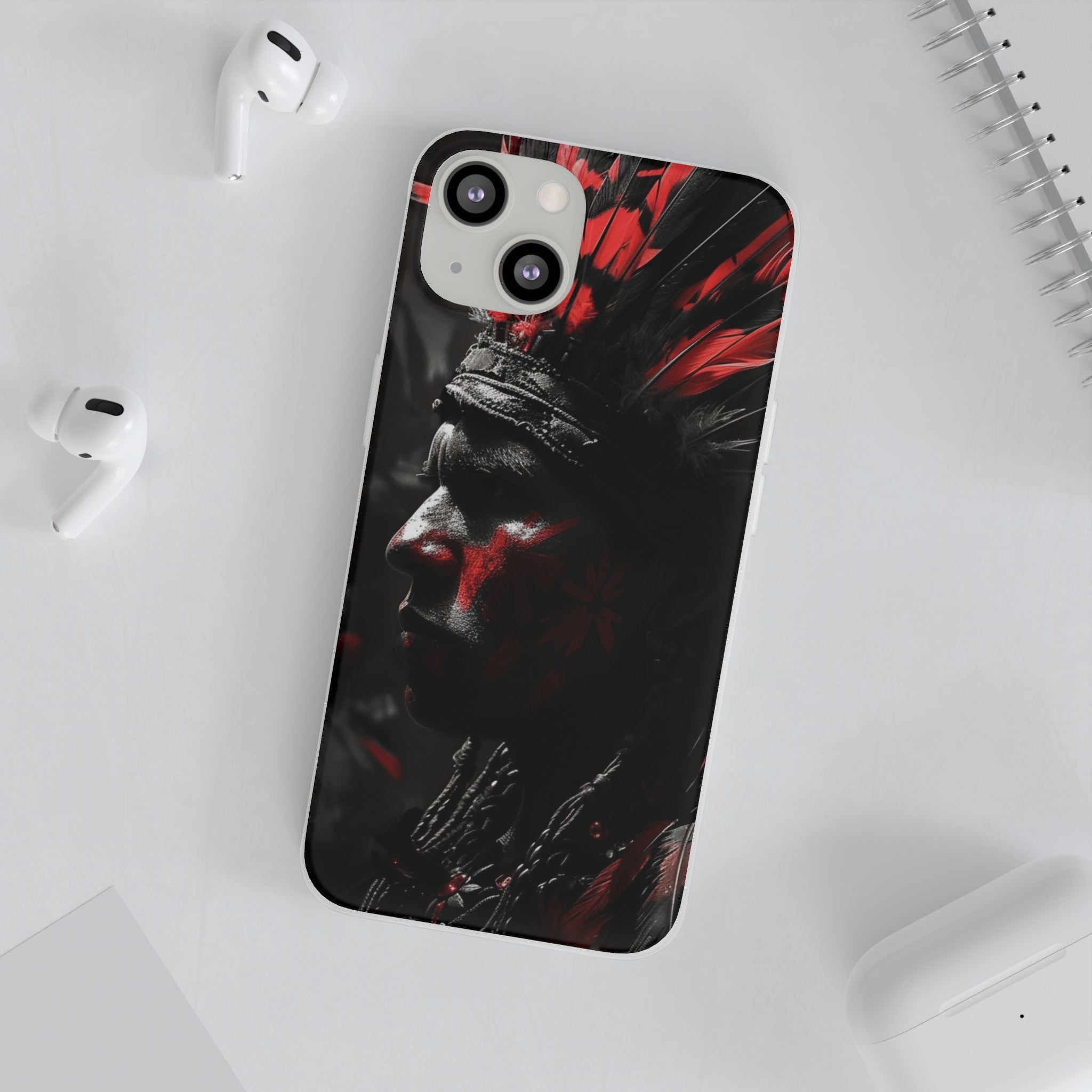 Aztec Jaguar Warrior – Flexi Phone Case (iPhone & Samsung • Clear TPU • Made in USA • Personalized Option)