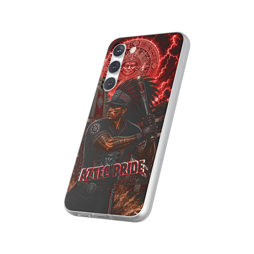 Aztec Baseball Warrior – Flexi Phone Case (iPhone & Samsung • Clear TPU • Made & Shipped in the USA • 🚚 FREE USA Shipping • Personalized Option)
