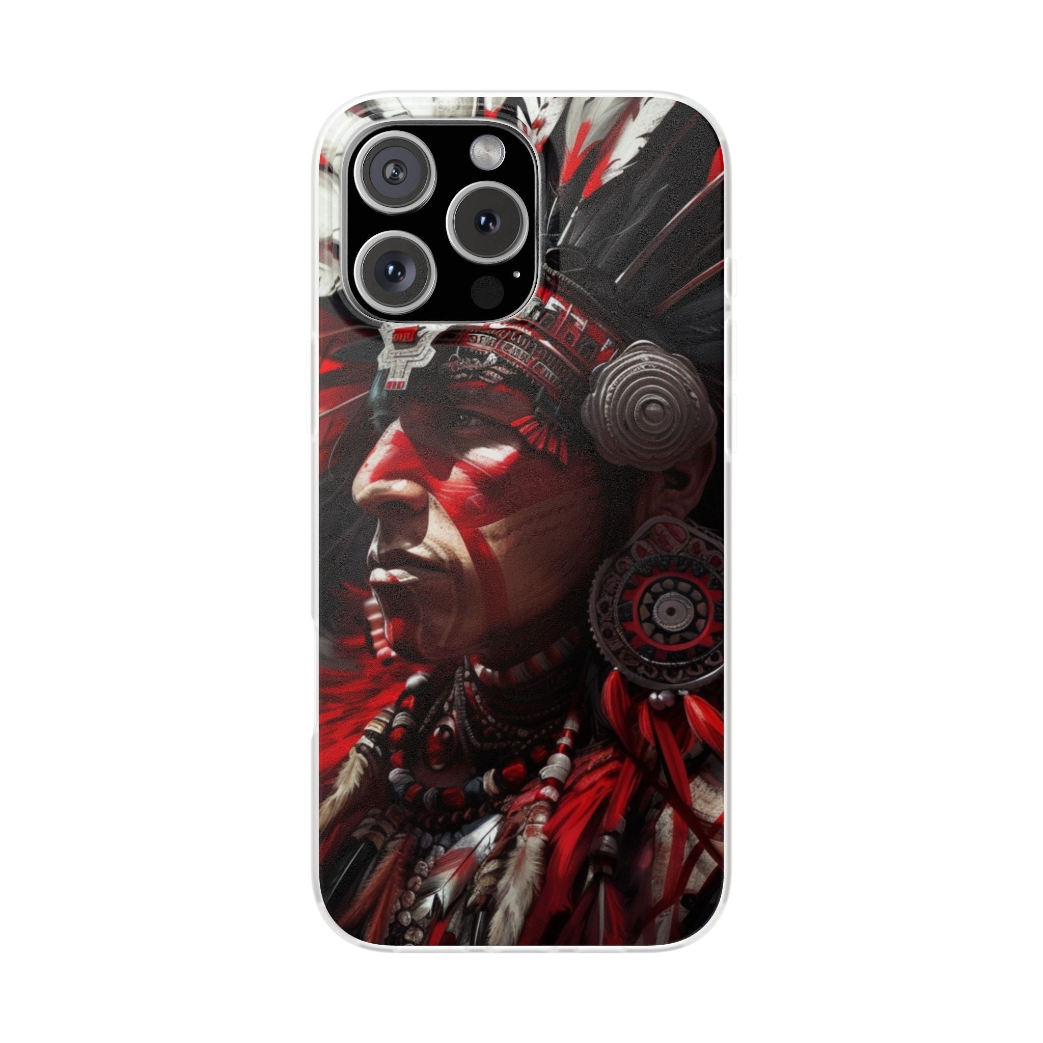 Aztec Loyal Warrior – Flexi Phone Case (iPhone & Samsung • Clear TPU • Made in USA • Personalized Option)