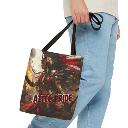 Aztec Warrior Queen Tote Bag – Aztec-Inspired Reusable Shopping Bag | GringoArte