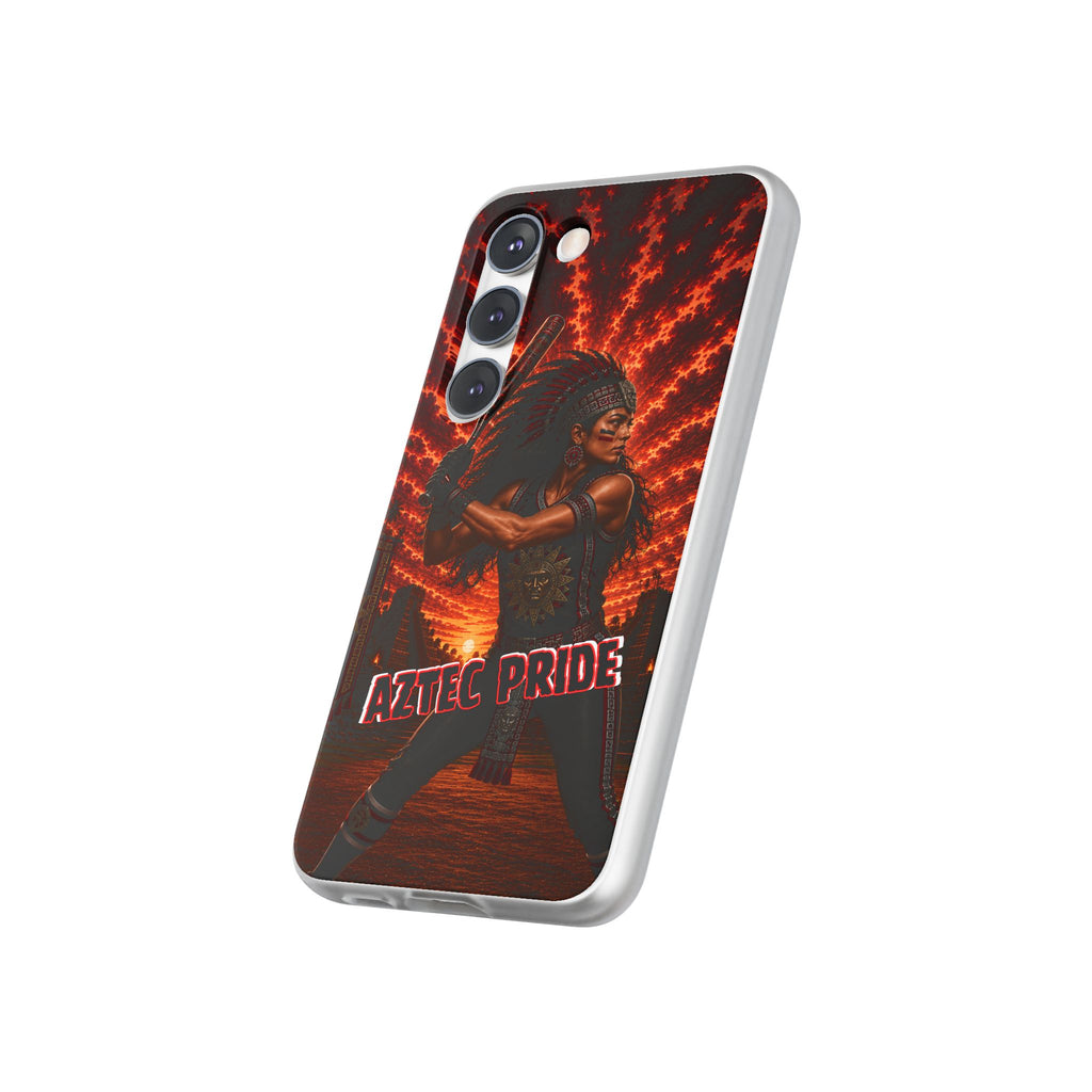 Aztec Softball Warrior – Flexi Phone Case (iPhone & Samsung • Clear TPU • Made & Shipped in the USA • 🚚 FREE USA Shipping • Personalized Option)