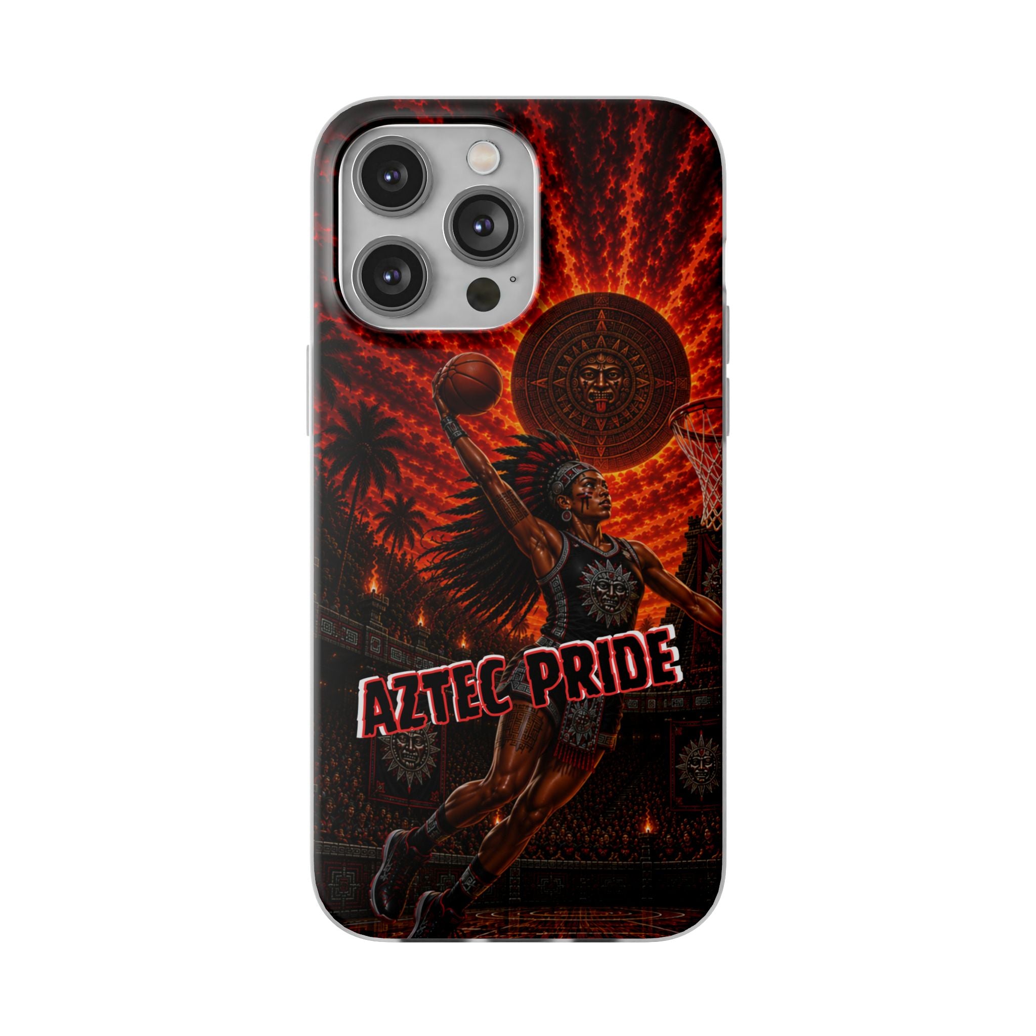 Aztec Basketball Female Warrior – Flexi Phone Case (iPhone & Samsung • Clear TPU • Made & Shipped in the USA • 🚚 FREE USA Shipping • Personalized Option)