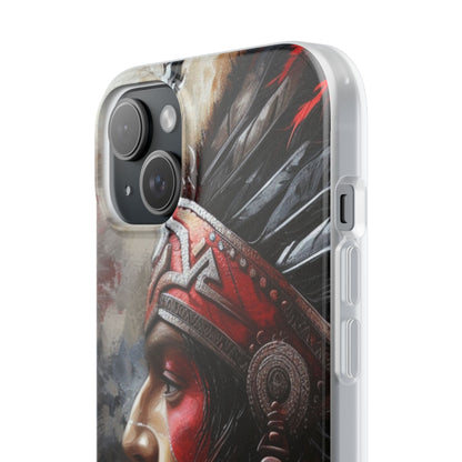 Aztec Silent Warrior – Flexi Phone Case (iPhone & Samsung • Clear TPU • Made in USA • Personalized Option)