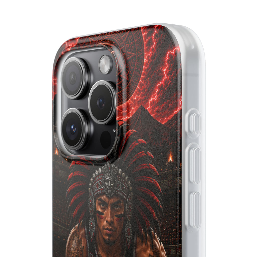 Aztec Track & Field Male Warrior – Flexi Phone Case (iPhone & Samsung • Clear TPU • Made & Shipped in the USA • 🚚 FREE USA Shipping • Personalized Option)