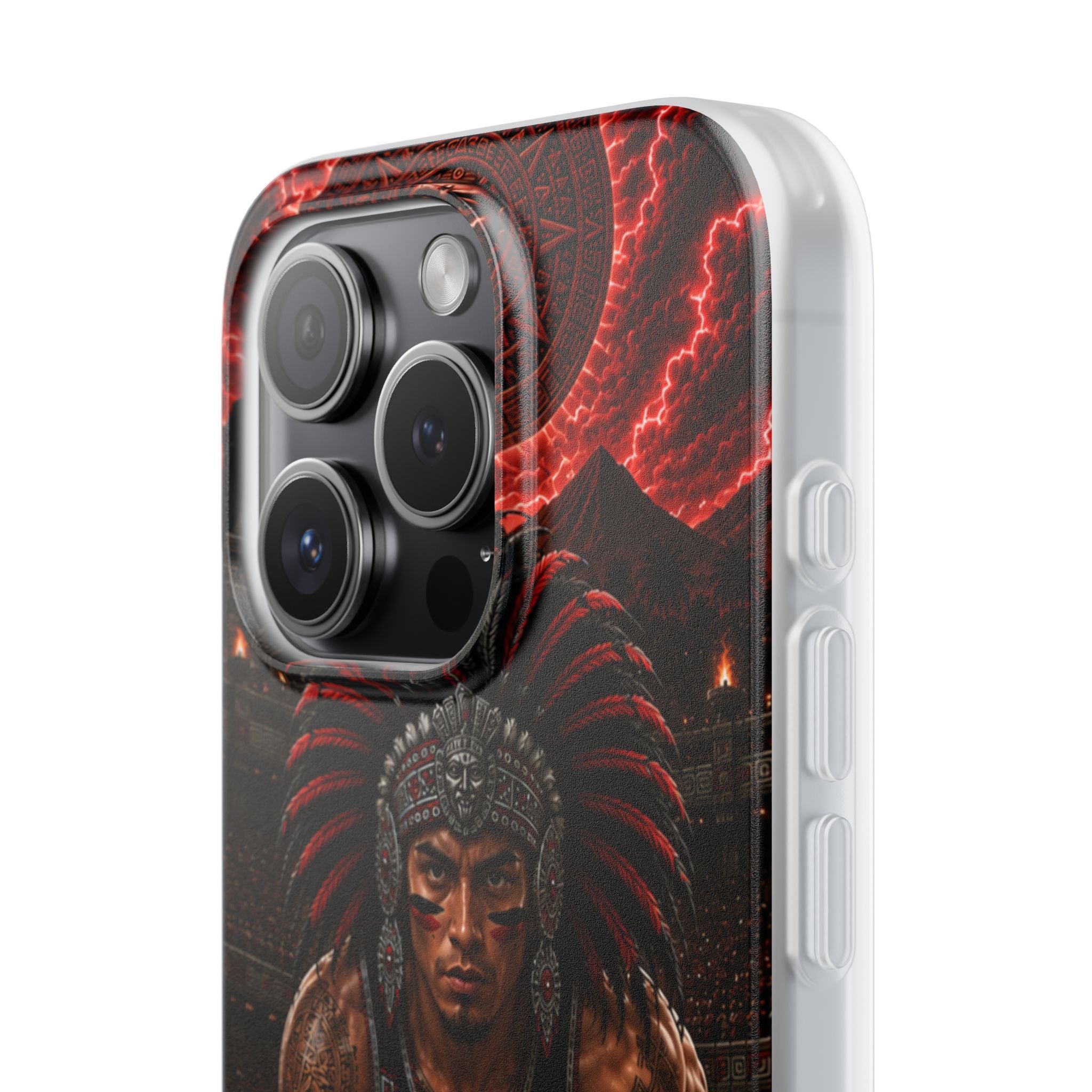 Aztec Track & Field Male Warrior – Flexi Phone Case (iPhone & Samsung • Clear TPU • Made & Shipped in the USA • 🚚 FREE USA Shipping • Personalized Option)