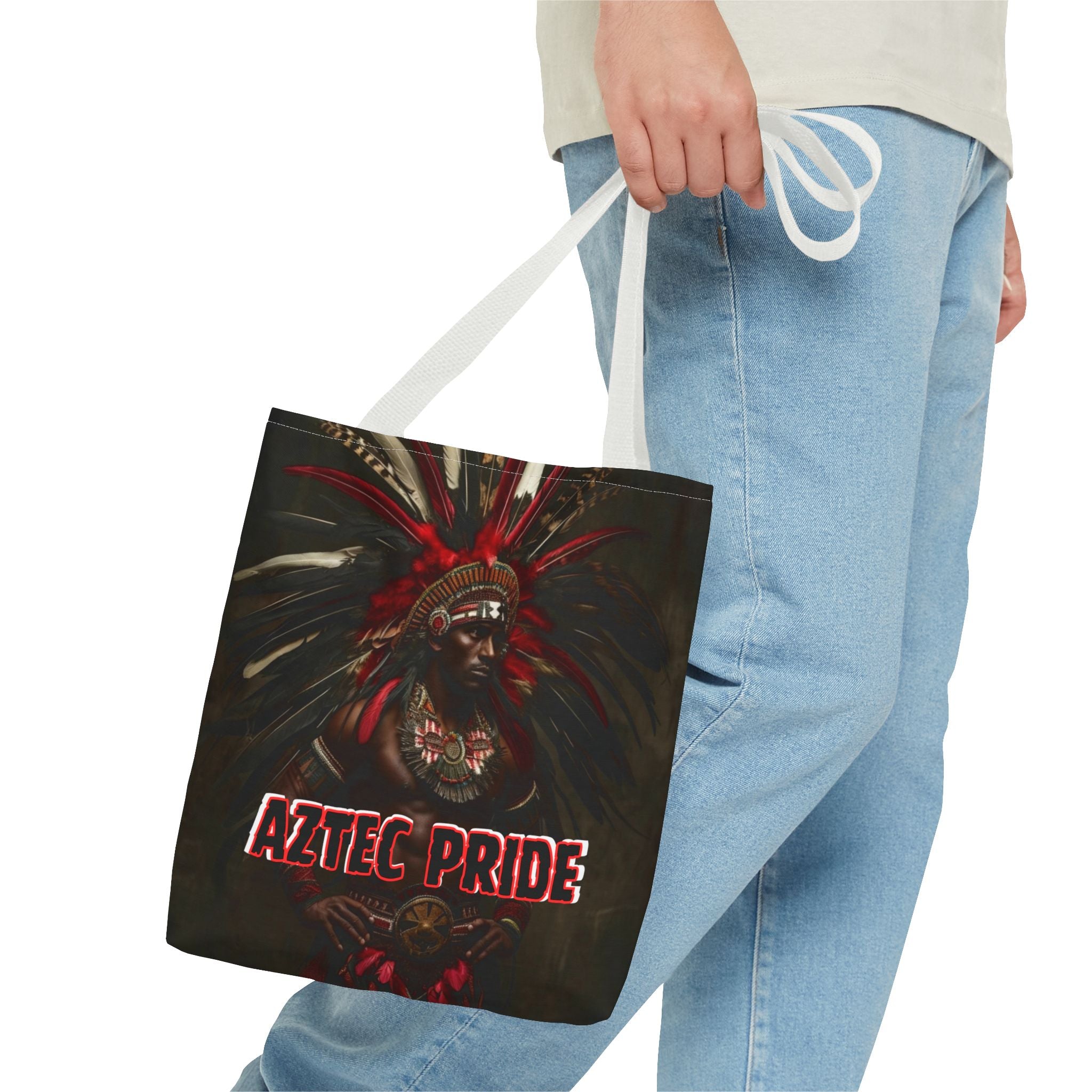 Aztec Panther Warrior Tote Bag – Aztec-Inspired Reusable Shopping Bag | GringoArte