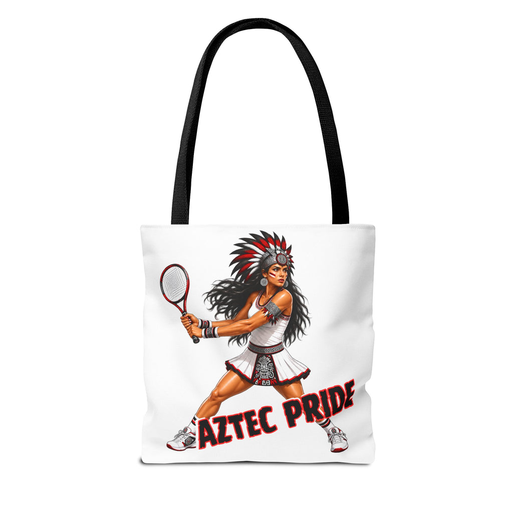 Aztec Tennis Female Warrior Tote Bag | Aztec-Inspired AI Art • Made & Shipped in the USA • 🚚 FREE USA Shipping • FREE Personalization