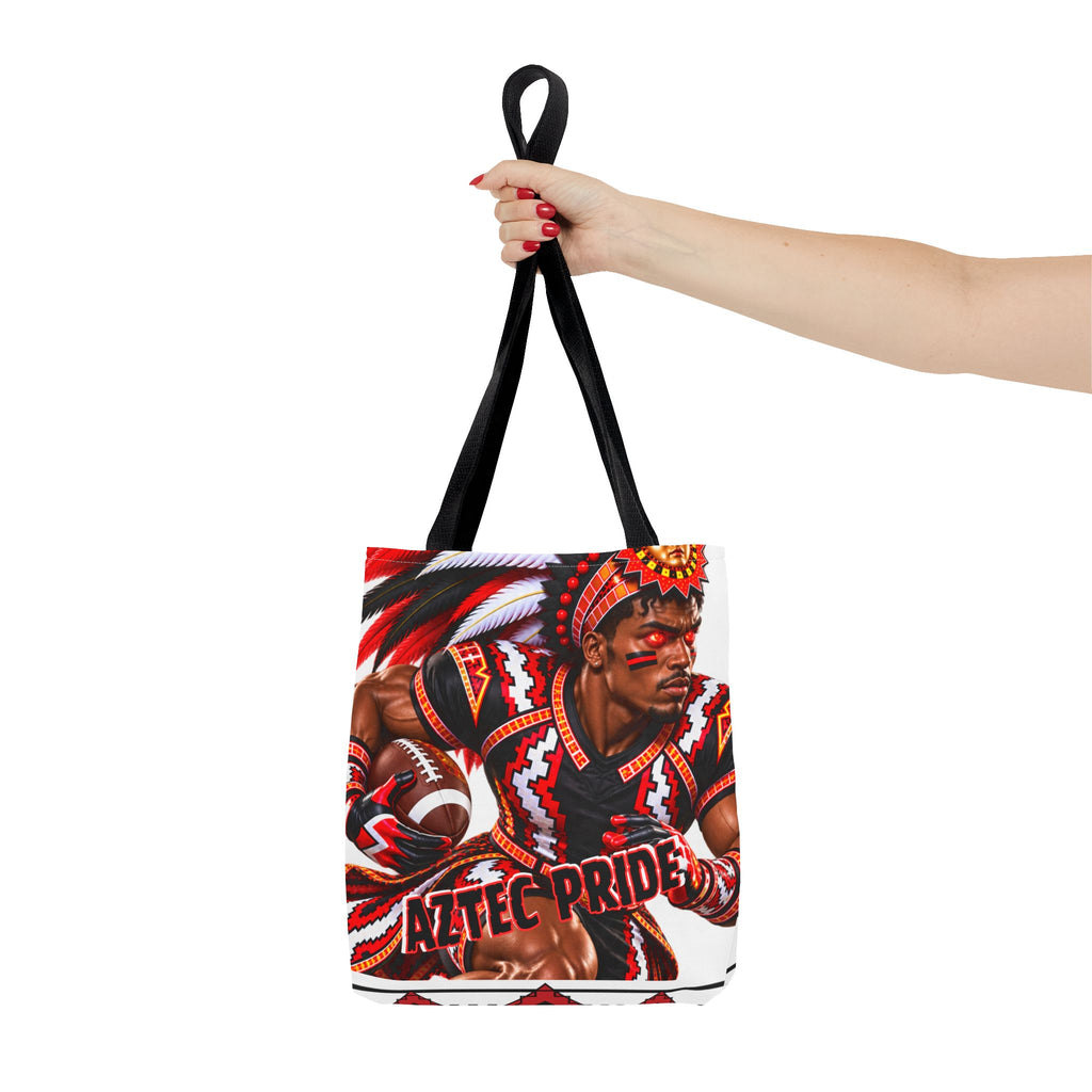 Aztec Football RB Warrior Tote Bag | Aztec-Inspired AI Art • Made & Shipped in the USA • 🚚 FREE USA Shipping • FREE Personalization