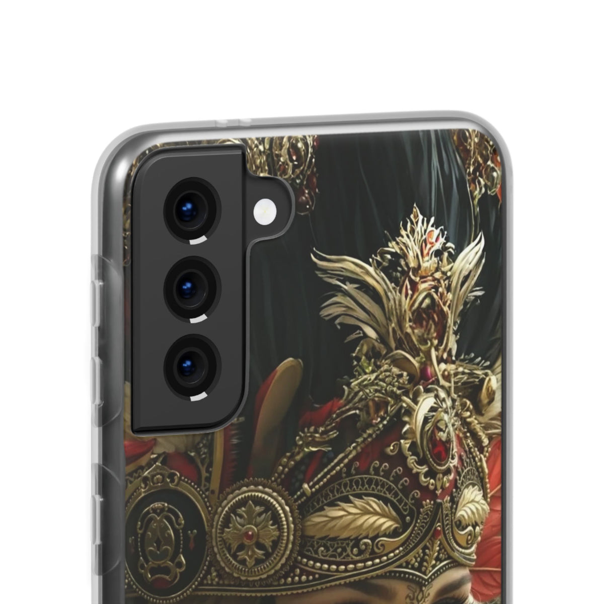 Aztec Fireheart Queen – Flexi Phone Case (iPhone & Samsung • Clear TPU • Made in USA • Personalized Option)