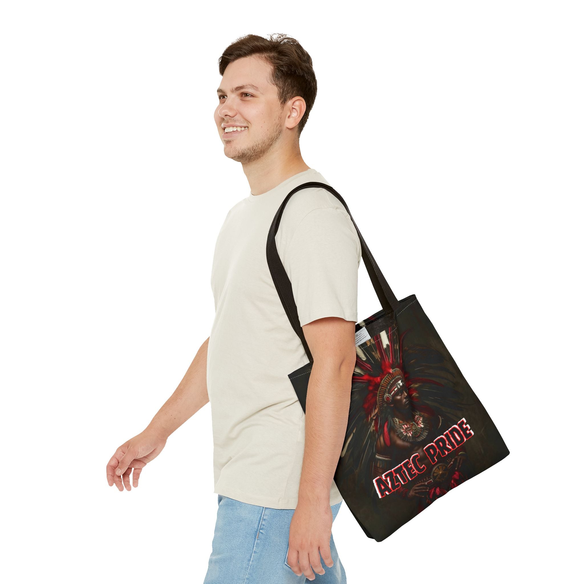 Aztec Panther Warrior Tote Bag – Aztec-Inspired Reusable Shopping Bag | GringoArte