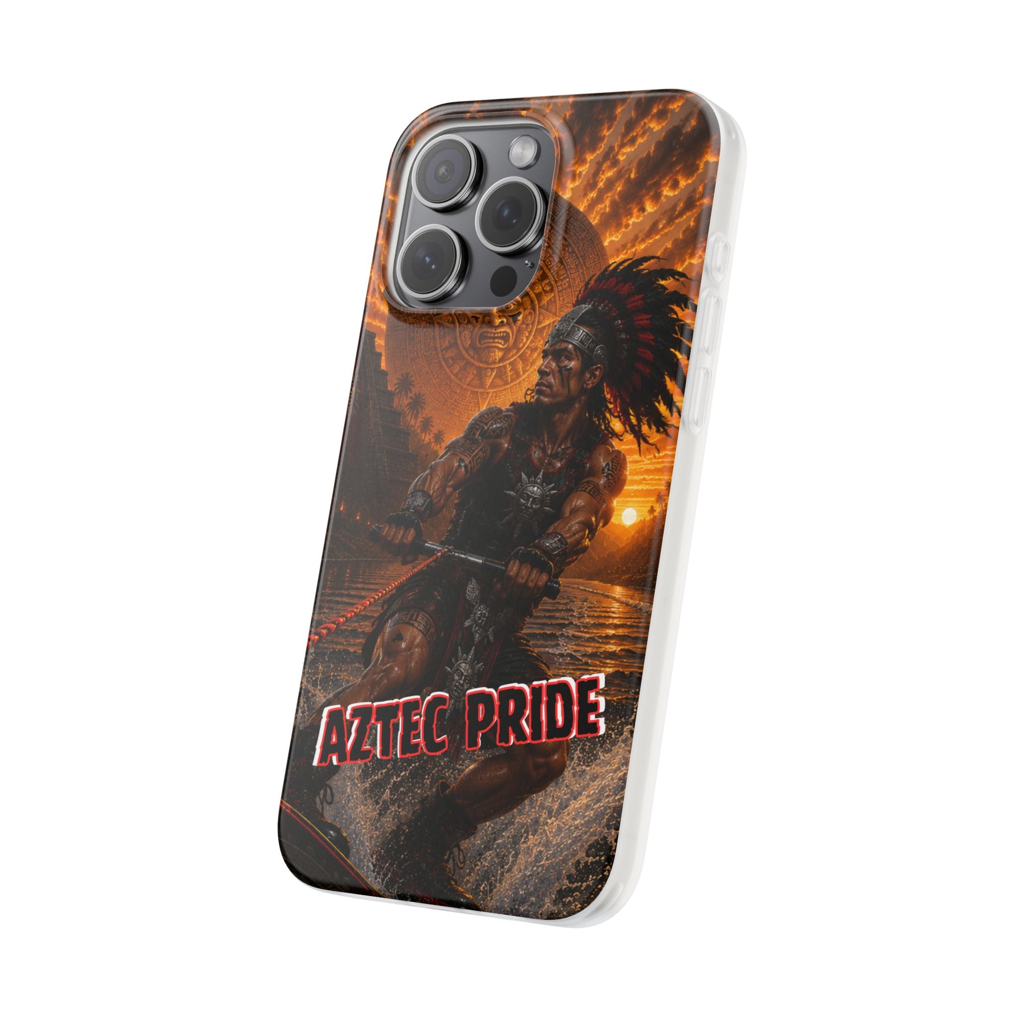 Aztec Wakeboard Male Warrior – Flexi Phone Case (iPhone & Samsung • Clear TPU • Made & Shipped in the USA • 🚚 FREE USA Shipping • Personalized Option)