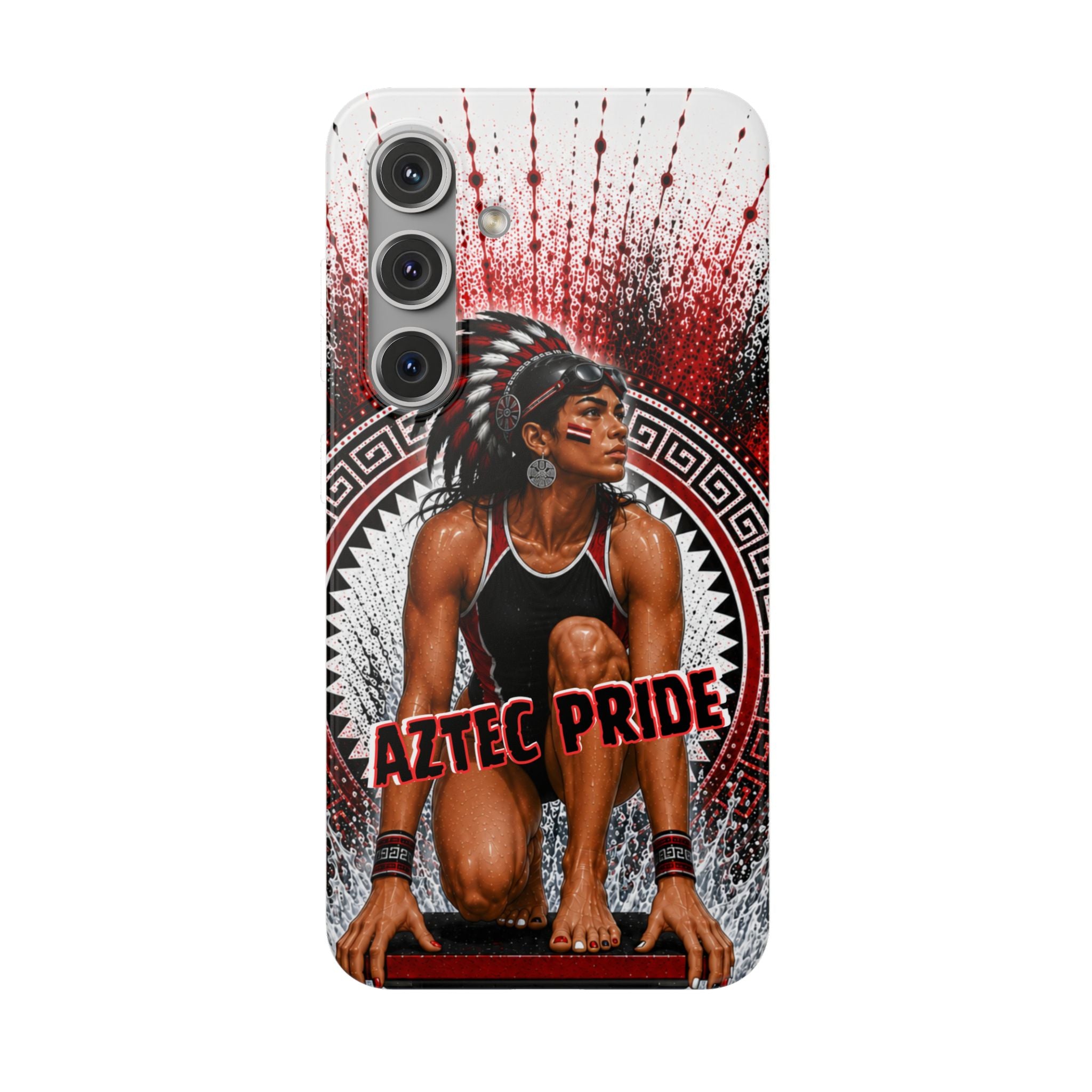 Aztec Swim & Dive Warrior – Flexi Phone Case (iPhone & Samsung • Clear TPU • Made & Shipped in the USA • 🚚 FREE USA Shipping • Personalized Option)