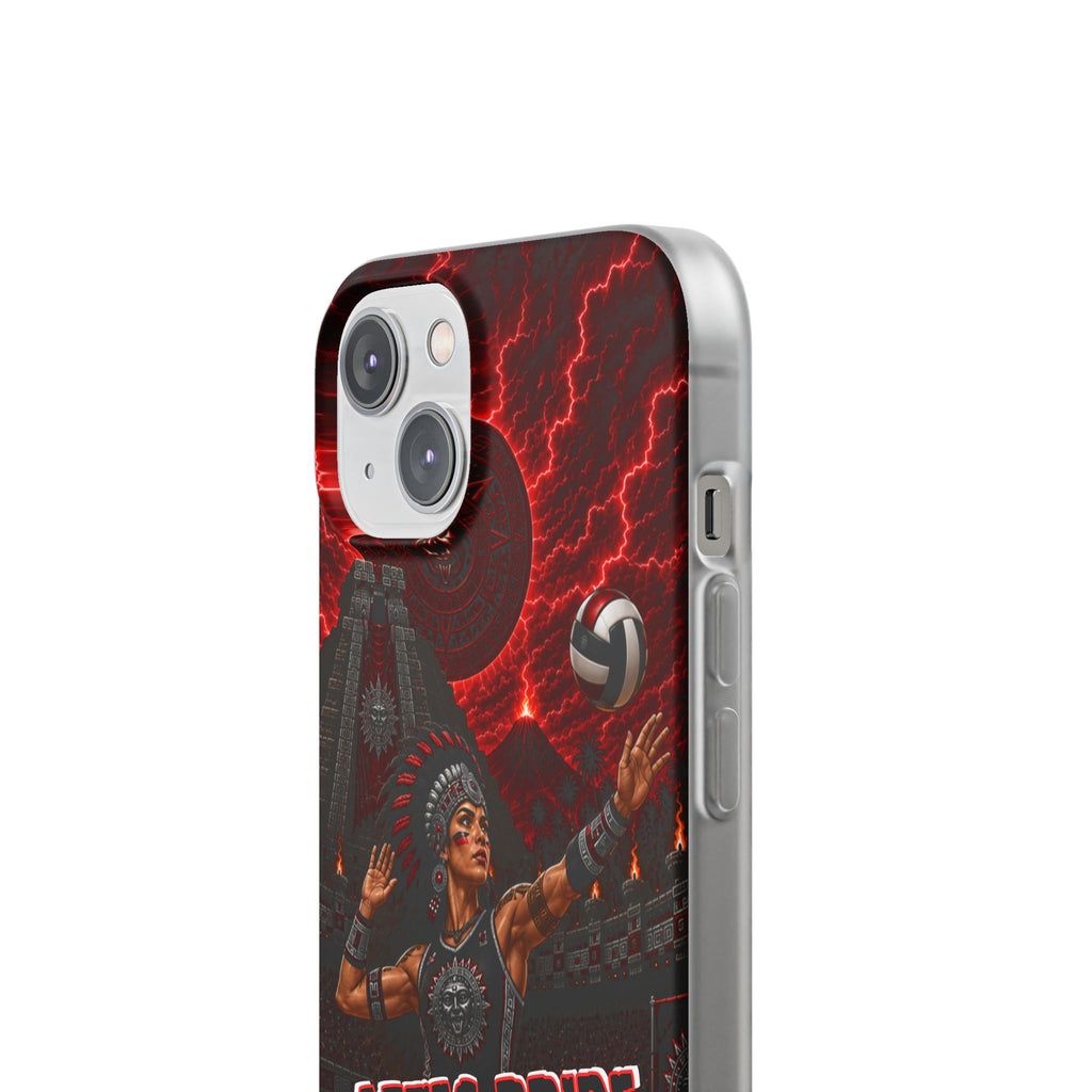 Aztec Volleyball Warrior – Flexi Phone Case (iPhone & Samsung • Clear TPU • Made & Shipped in the USA • 🚚 FREE USA Shipping • Personalized Option)