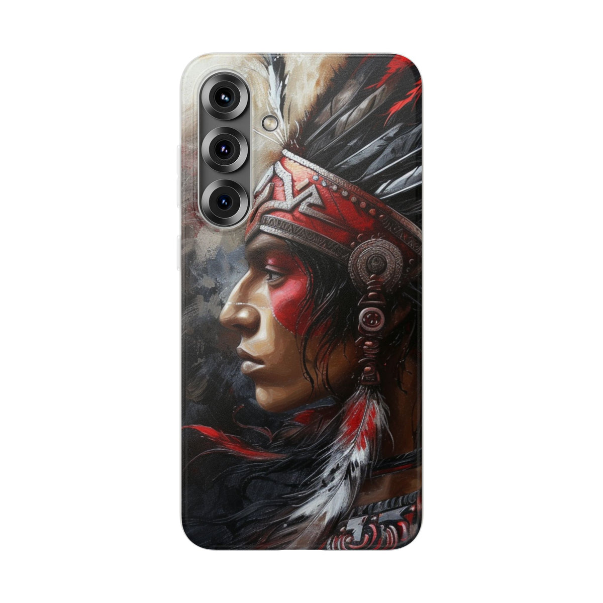 Aztec Silent Warrior – Flexi Phone Case (iPhone & Samsung • Clear TPU • Made in USA • Personalized Option)