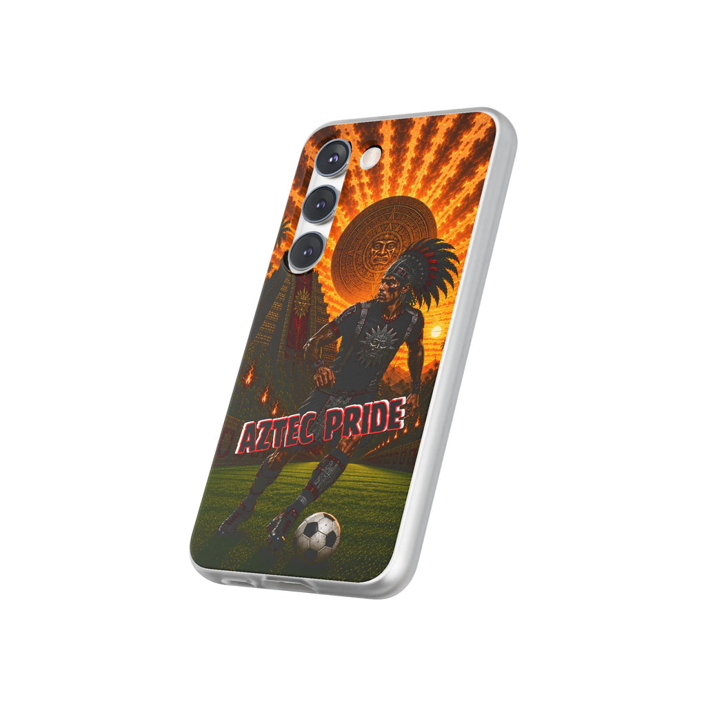 Aztec Soccer Male Warrior – Flexi Phone Case (iPhone & Samsung • Clear TPU • Made & Shipped in the USA • 🚚 FREE USA Shipping • Personalized Option)