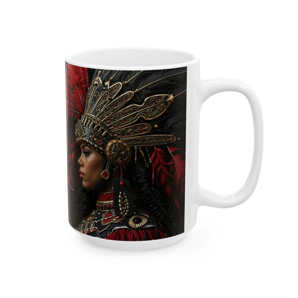 Aztec Lioness Queen – Ceramic Mug (11oz, 15oz • Dishwasher & Microwave Safe • Made in USA • Personalized Option)
