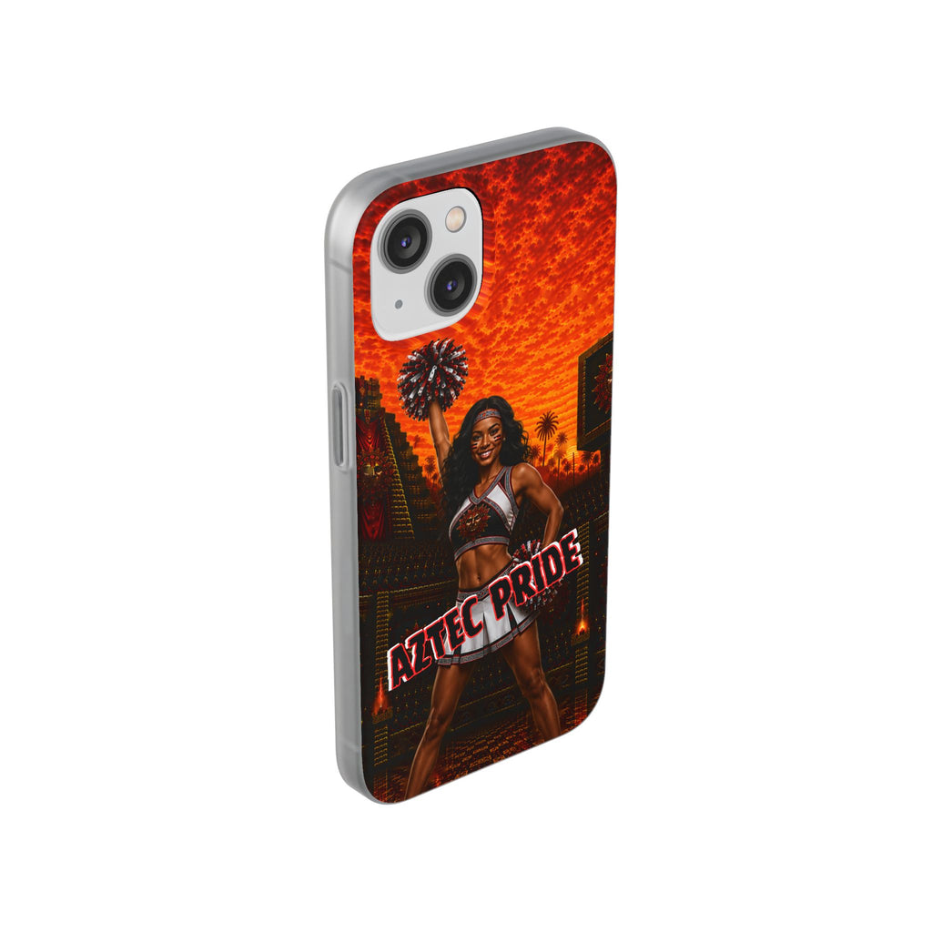 Aztec Cheerleader Warrior – Flexi Phone Case (iPhone & Samsung • Clear TPU • Made & Shipped in the USA • 🚚 FREE USA Shipping • Personalized Option)