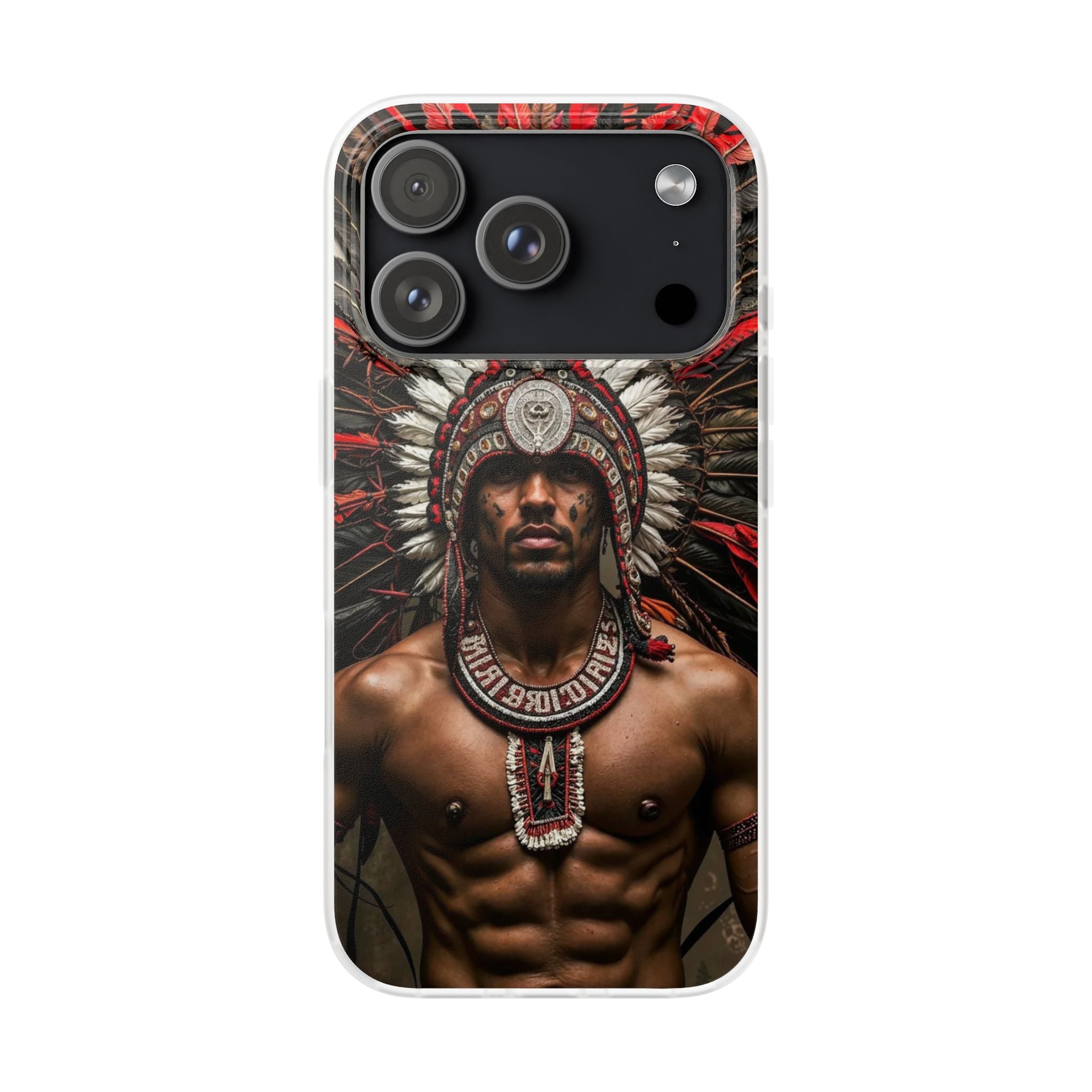 Aztec Warrior Eagle – Flexi Phone Case (iPhone & Samsung • Clear TPU • Made in USA • Personalized Option)