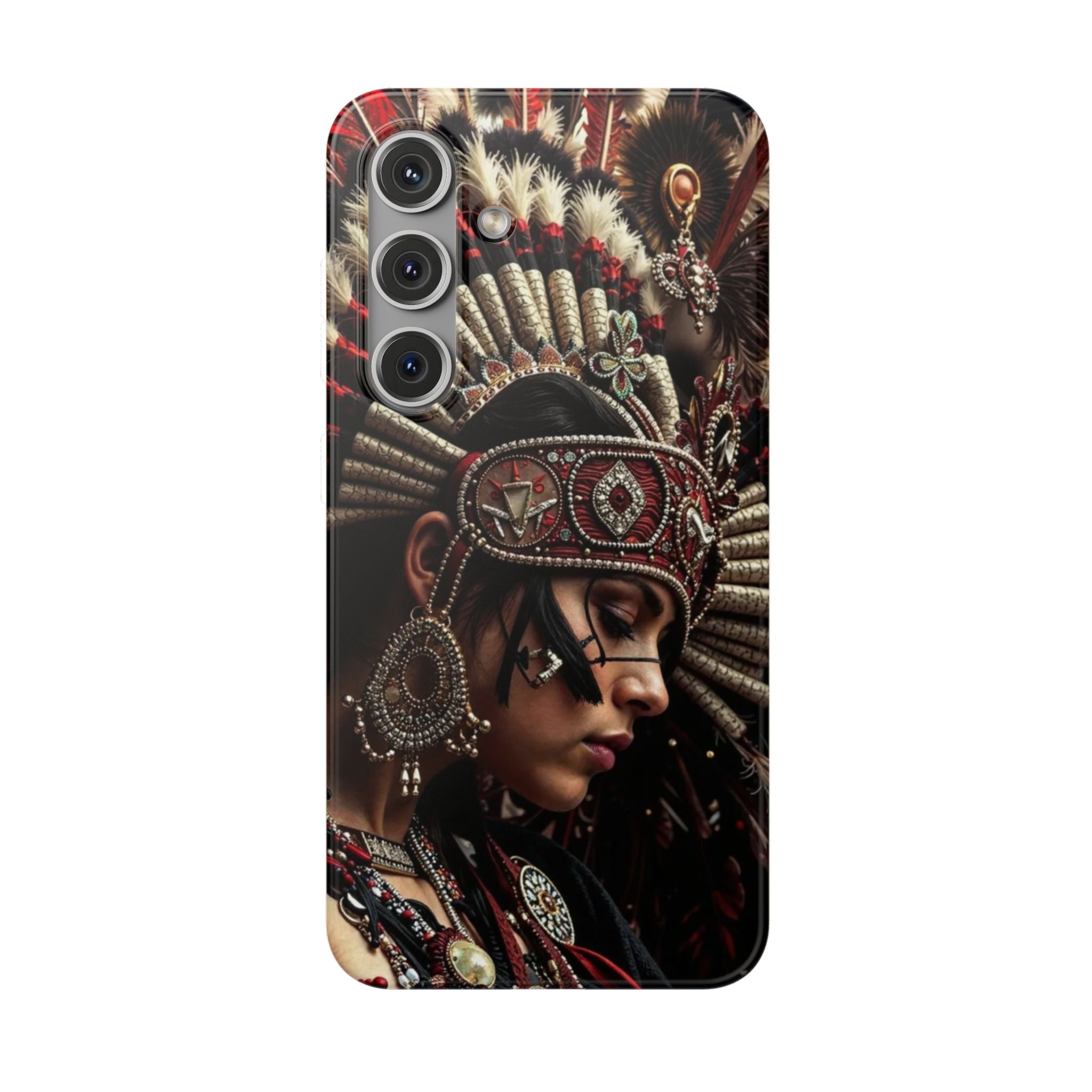 Aztec Goddess Spirit – Flexi Phone Case (iPhone & Samsung • Clear TPU • Made in USA • Personalized Option)